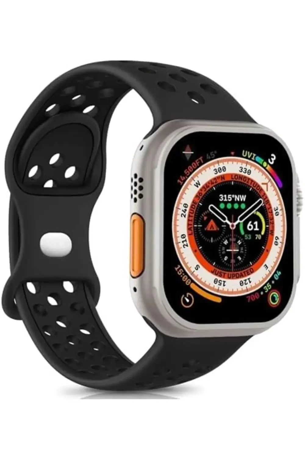 Series 7 45mm için Kordon Sport Kayış Siyah 395519