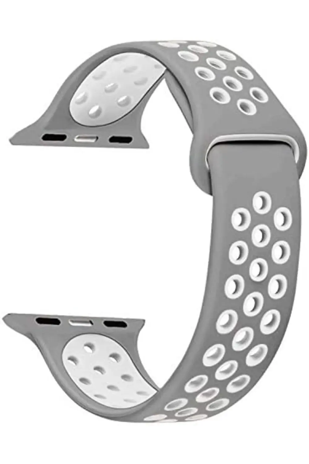 Series 8 45mm için Kordon Sport Kayış Gri Beyaz 395519