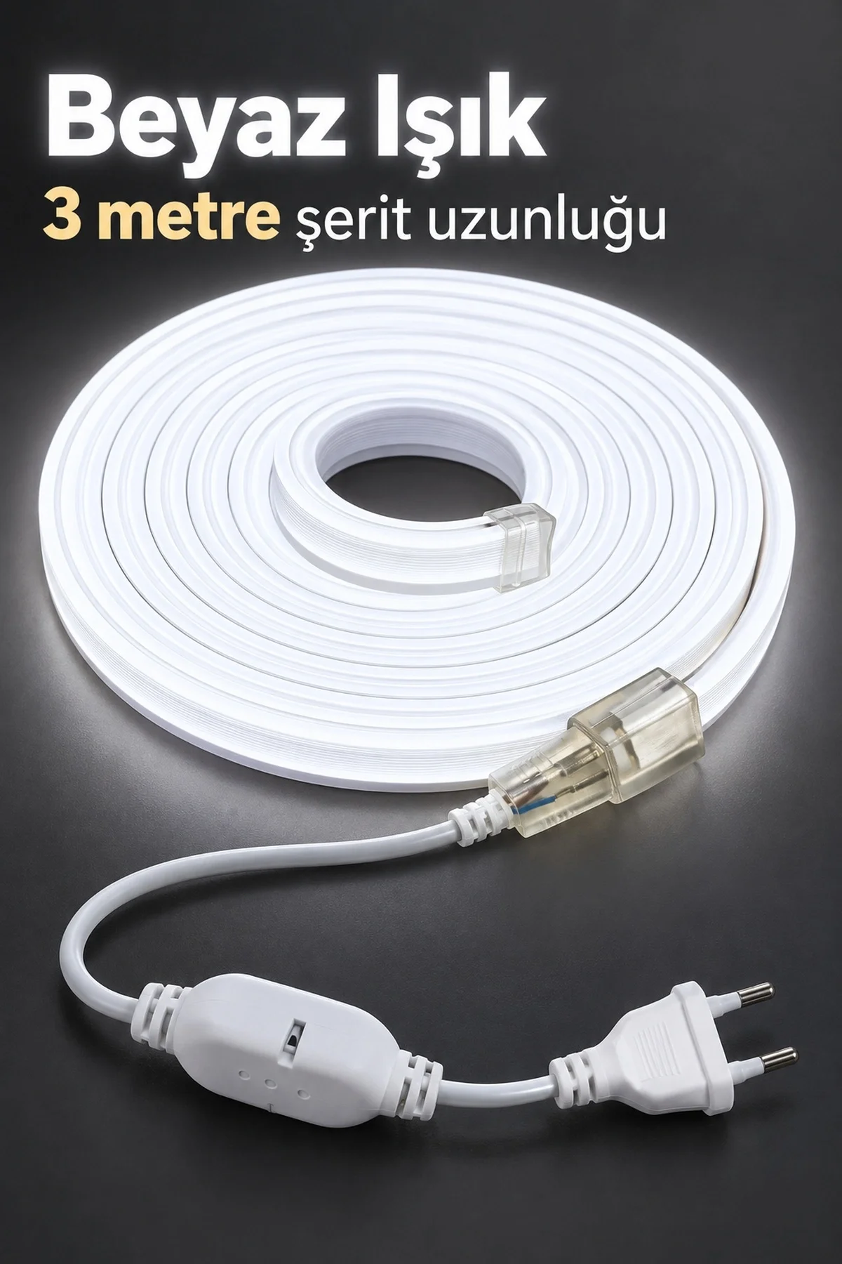 Şerit Aydınlatma 3 Metre Beyaz Gövdeli Kablolu Model Şerit Aydınlatma 3 Metre Beyaz Gövdeli Kablolu Model