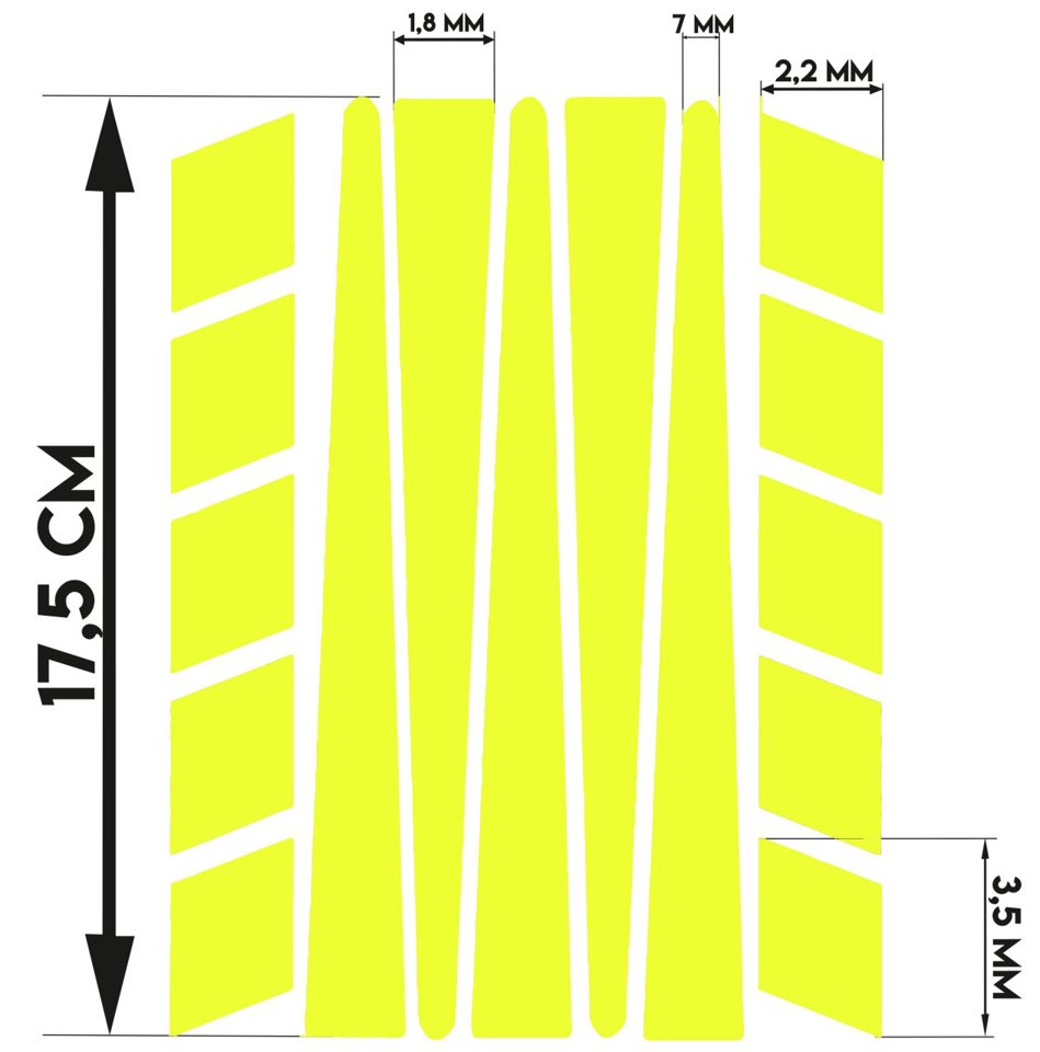 Çınar Extreme Şerit Şeklinde Floresan Sarı Sticker  