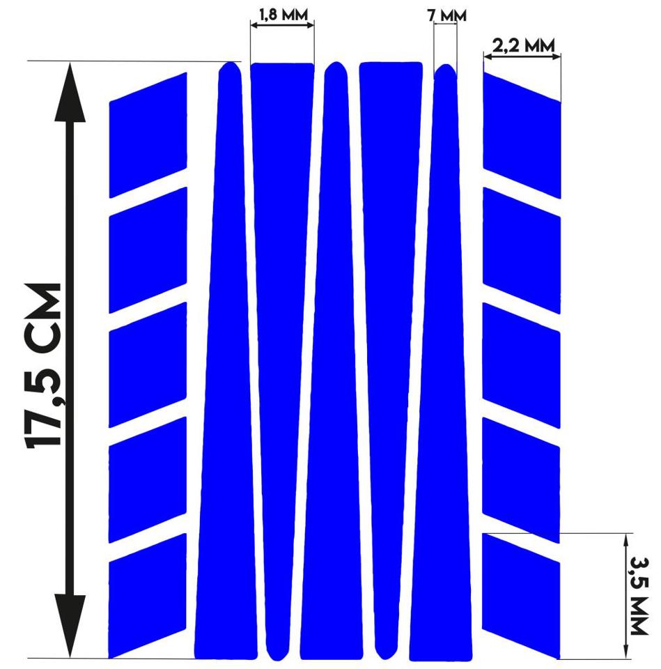 Çınar Extreme Şerit Şeklinde Reflektif Mavi Sticker  