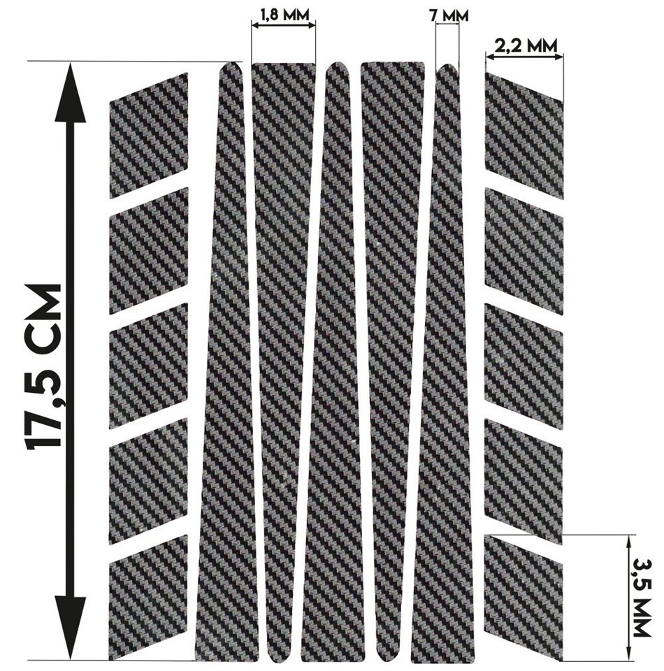 Çınar Extreme Şerit Şeklinde Gerçek Karbon Fiber Dokulu Sticker  