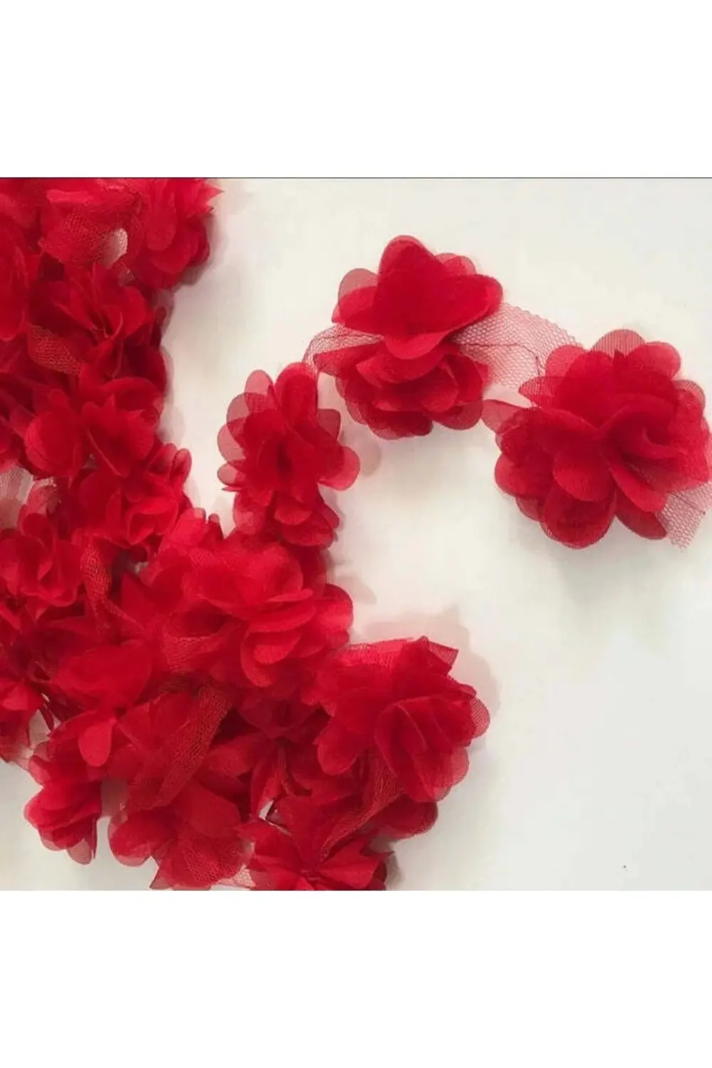 Şerit Şifon Çiçek 9 Metre Top Halinde. Lazer Kesim Tülden Çiçek K