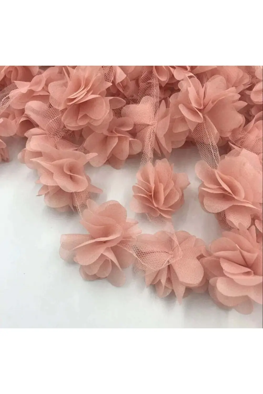 Şerit Şifon Çiçek 9 Metre Top Halinde. Lazer Kesim Tülden Çiçek P