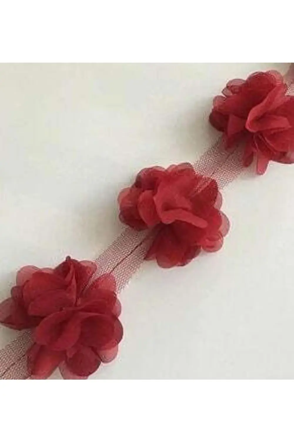 Şerit Şifon Çiçek 9 Metre Top Halinde. Lazer Kesim Tülden Çiçek B