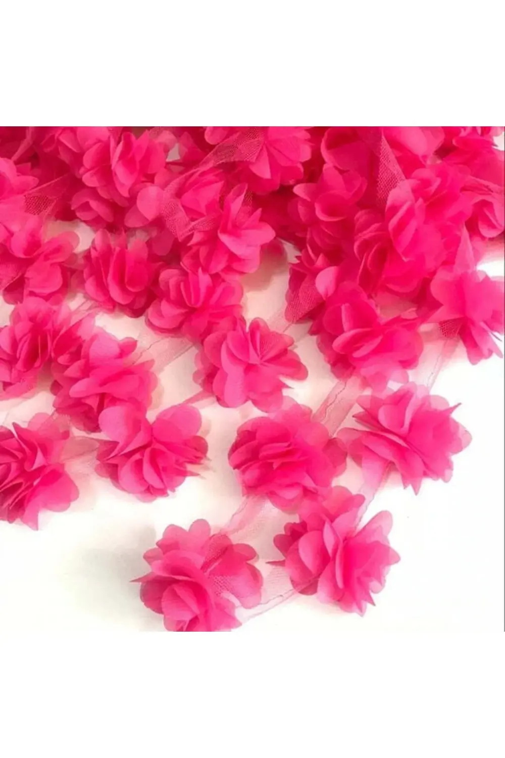 Şerit Şifon Çiçek 9 Metre Top Halinde. Lazer Kesim Tülden Çiçek F