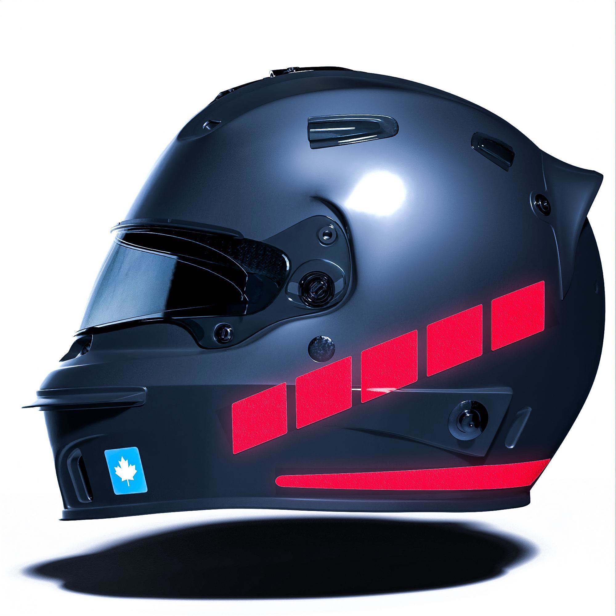 Çınar Extreme Şerit Tasarımlı Reflektif Kırmızı Motosiklet Kask Sticker Çınar E