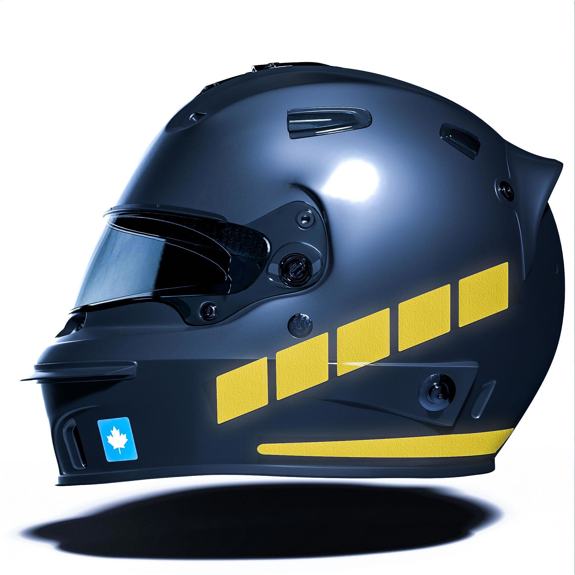 Çınar Extreme Şerit Tasarımlı Yaldızlı Gold Motosiklet Kask Sticker Çınar Extre