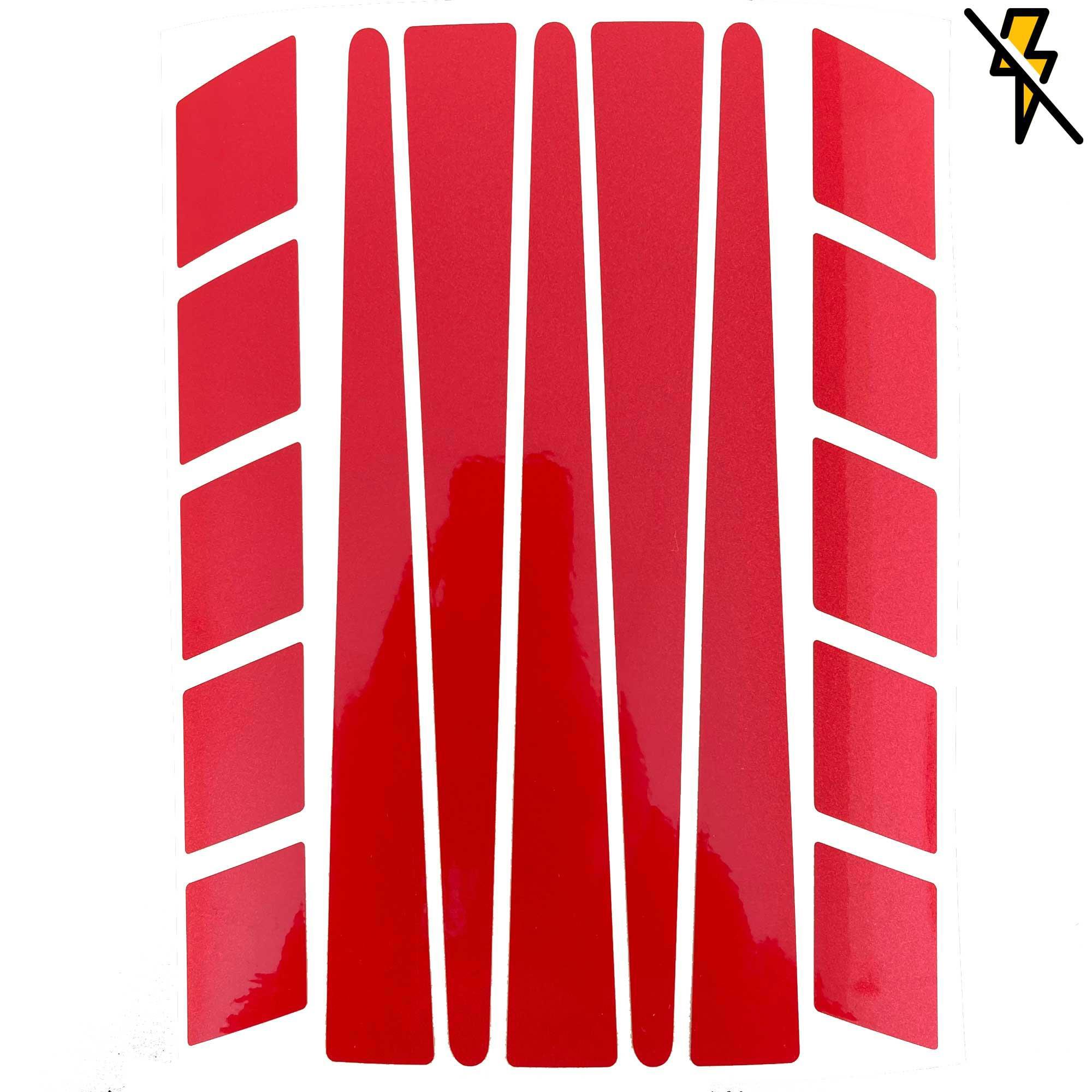 Çınar Extreme Şerit Tasarımlı Reflektif Kırmızı Motosiklet Kask Sticker Çınar E