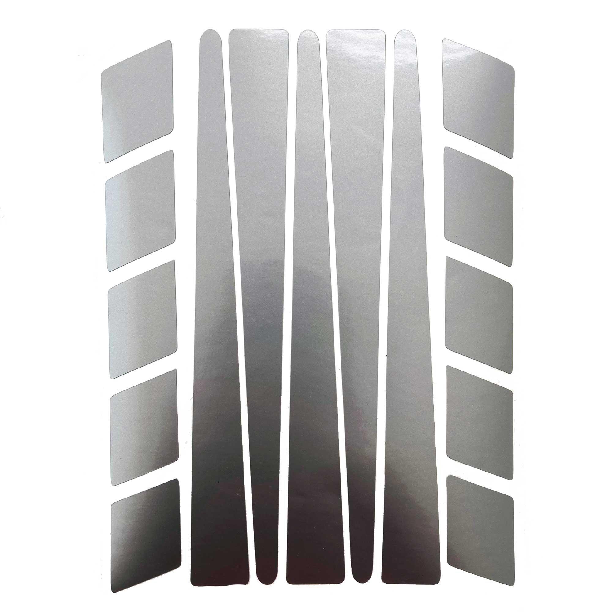 Çınar Extreme Şerit Tasarımlı Yaldızlı Gümüş Motosiklet Kask Sticker Çınar Extr