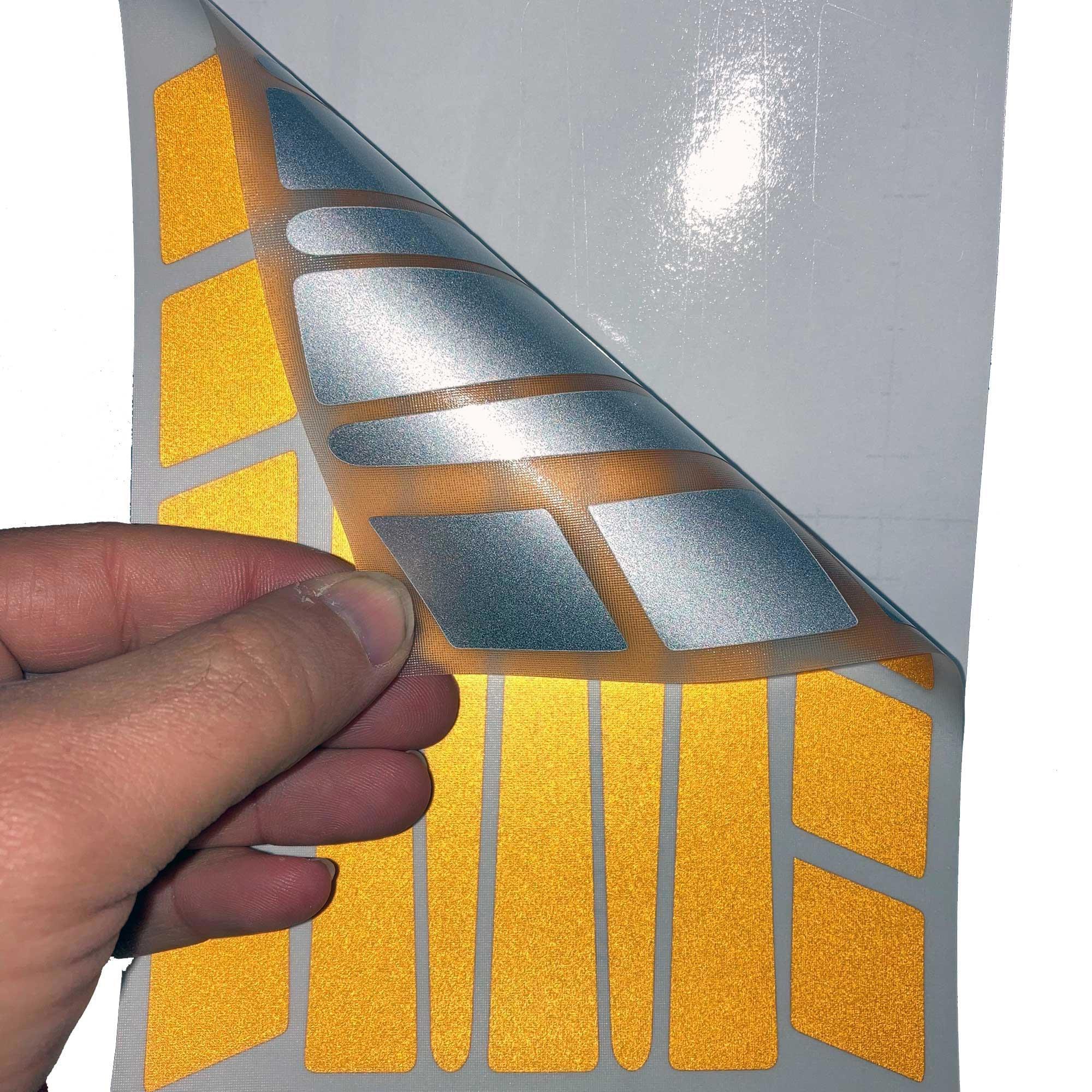 Çınar Extreme Şerit Tasarımlı Reflektif Sarı Motosiklet Kask Sticker Çınar Extr