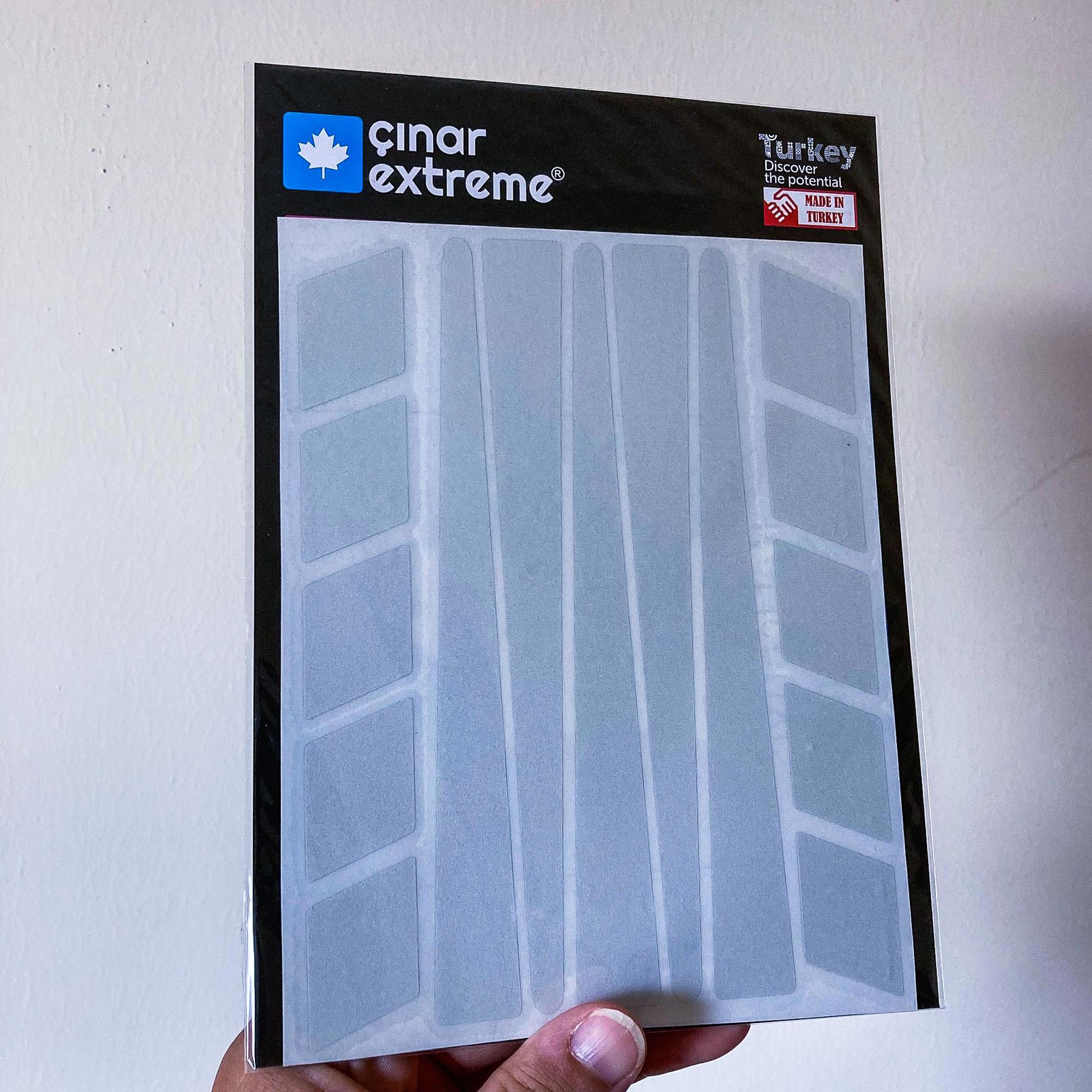 Çınar Extreme Şerit Tasarımlı Motosiklet Kask Sticker Reflektif, Floresan, Düz,