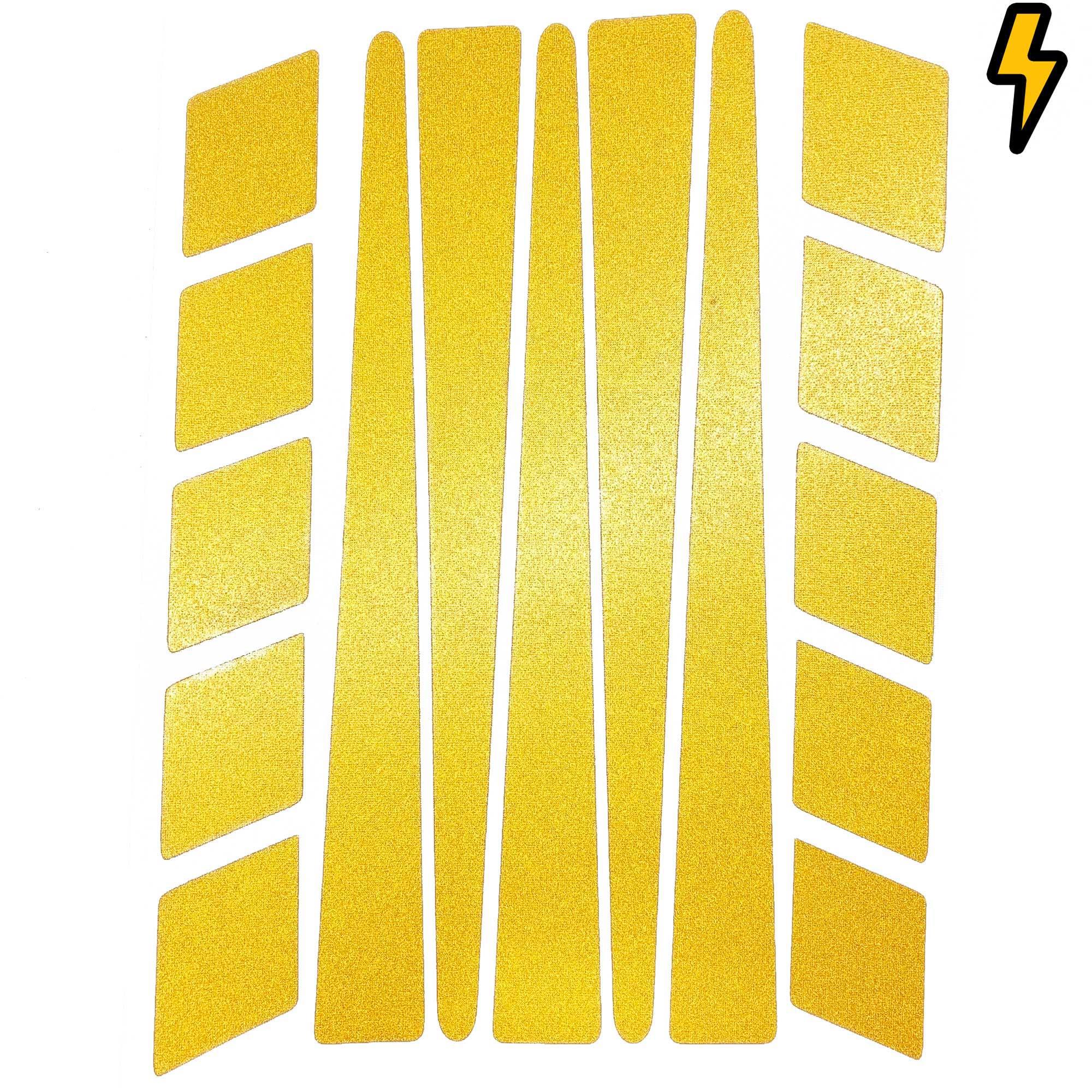 Çınar Extreme Şerit Tasarımlı Reflektif Sarı Motosiklet Kask Sticker Çınar Extr