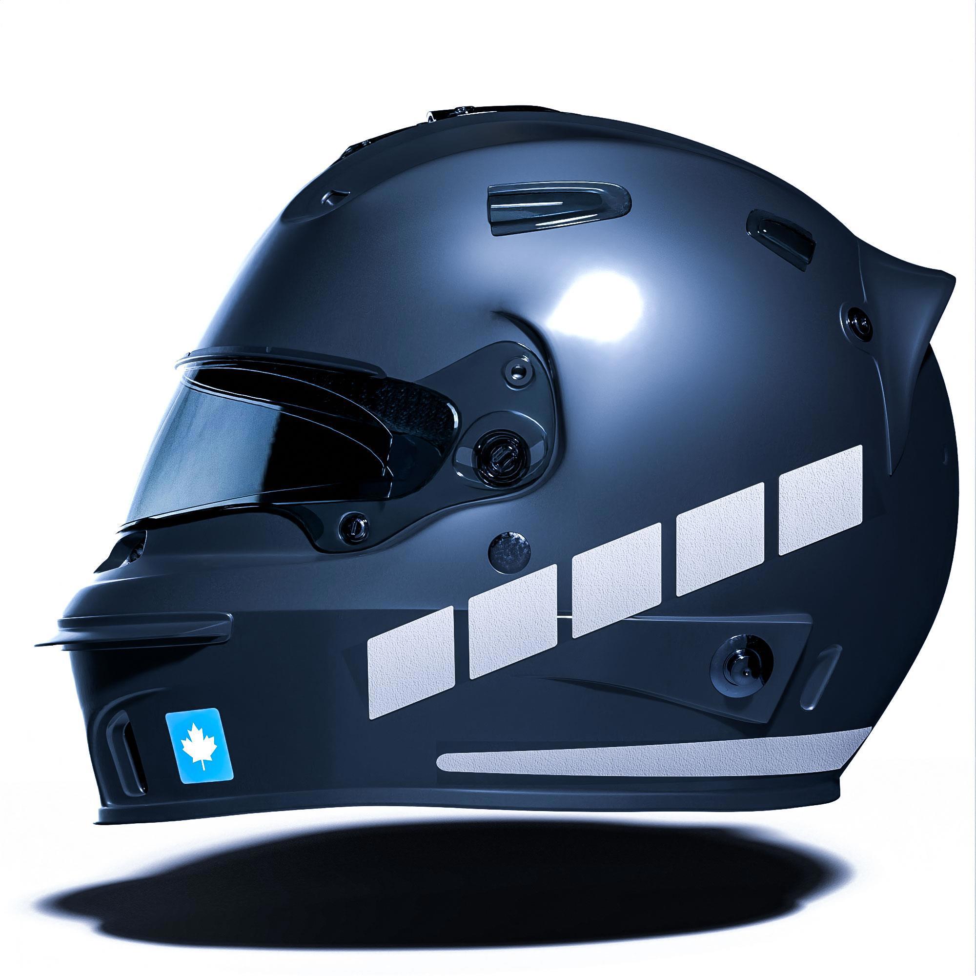 Çınar Extreme Şerit Tasarımlı Yaldızlı Gümüş Motosiklet Kask Sticker Çınar Extr