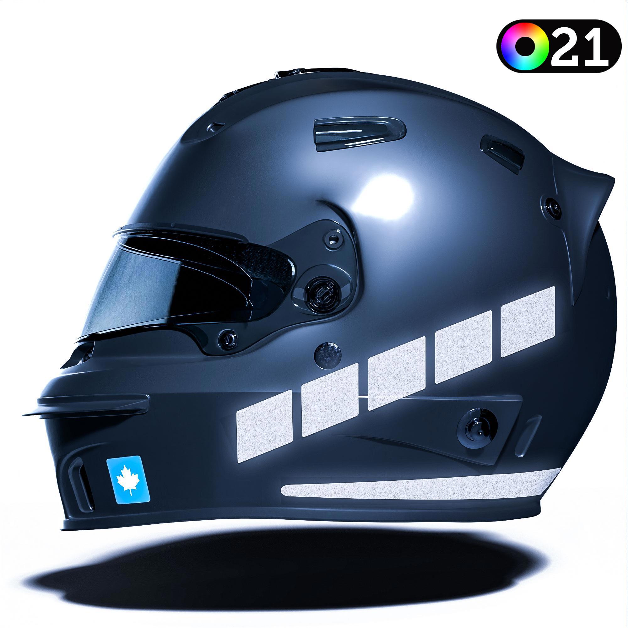 Çınar Extreme Şerit Tasarımlı Motosiklet Kask Sticker Reflektif, Floresan, Düz,