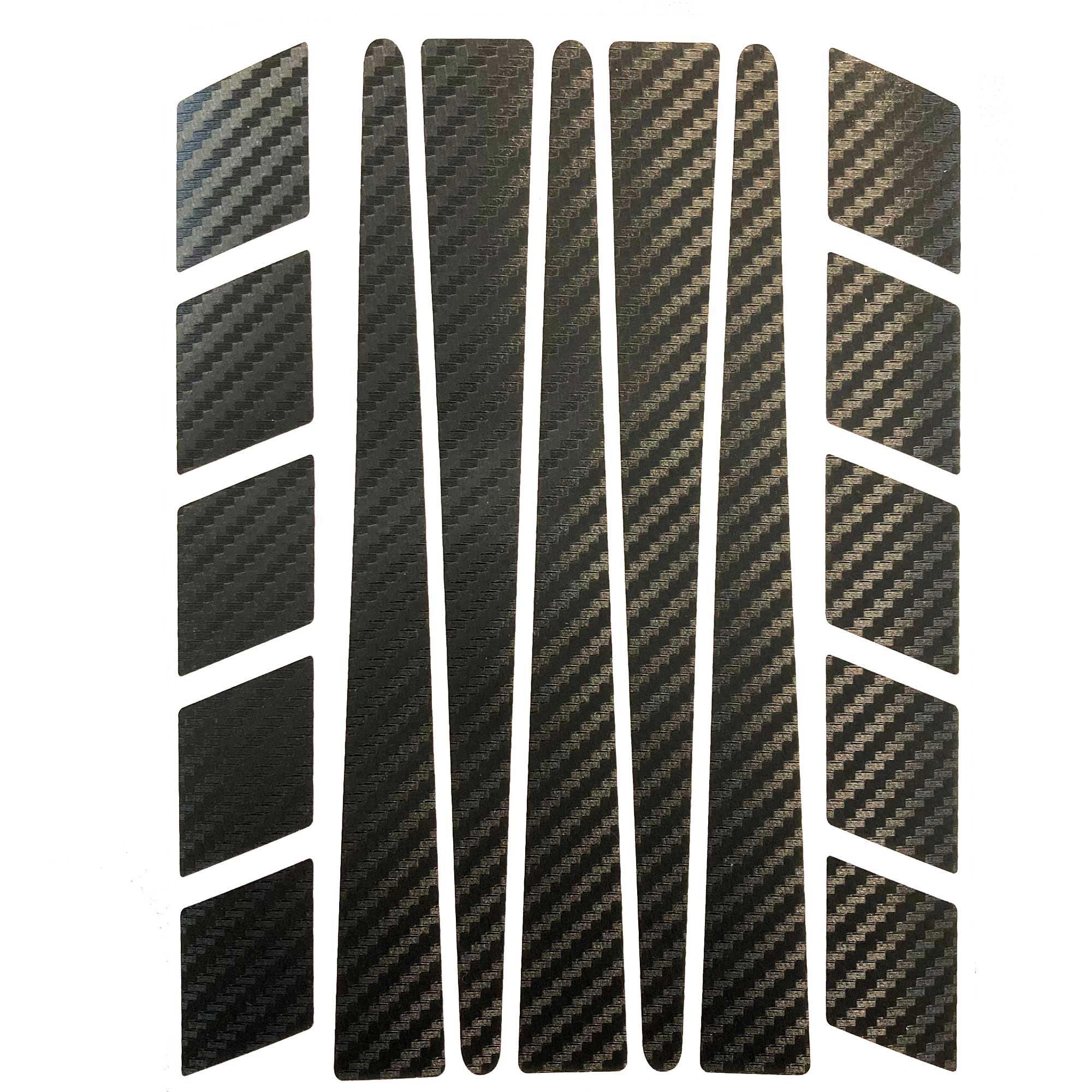 Çınar Extreme Şerit Tasarımlı Siyah Karbon Fiber Dokulu Motosiklet Kask Sticker