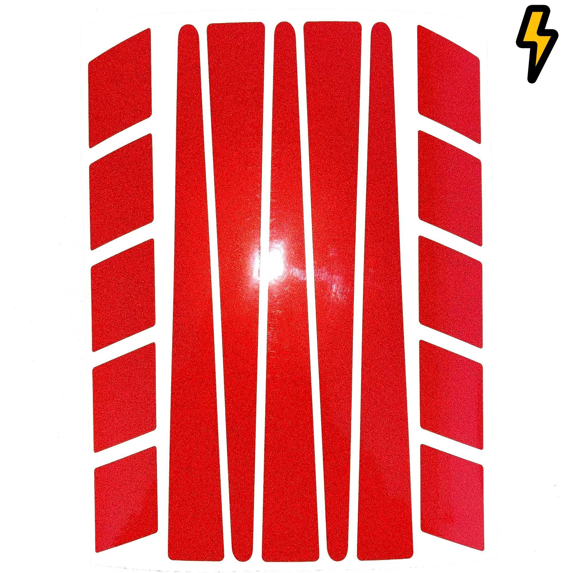 Çınar Extreme Şerit Tasarımlı Reflektif Kırmızı Motosiklet Kask Sticker Çınar E