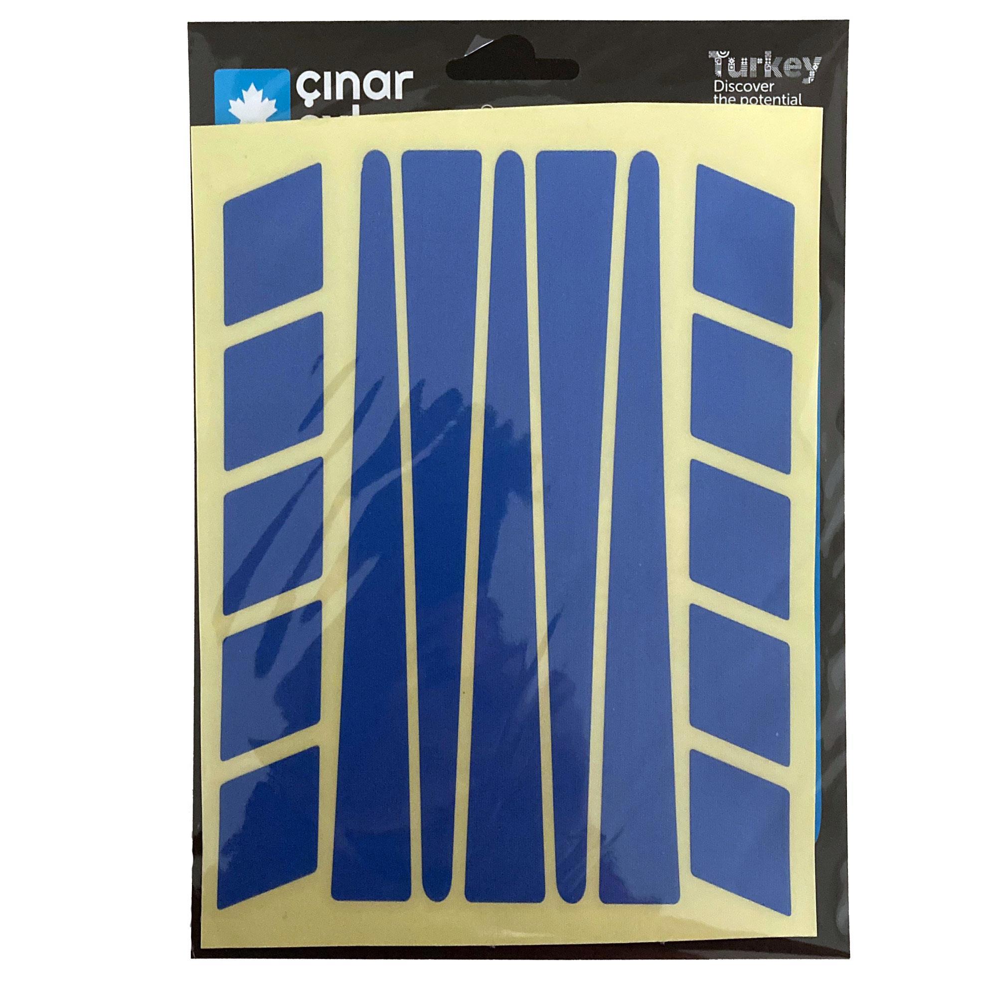 Çınar Extreme Şerit Tasarımlı Reflektif Mavi Motosiklet Kask Sticker Çınar Extr