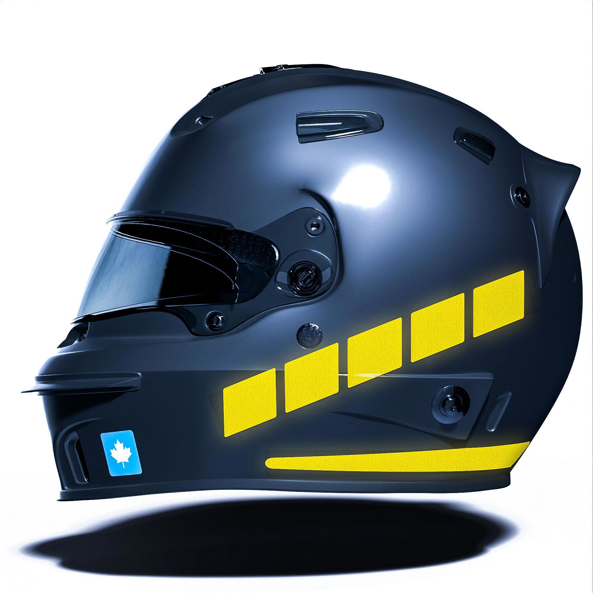 Çınar Extreme Şerit Tasarımlı Reflektif Sarı Motosiklet Kask Sticker Çınar Extr