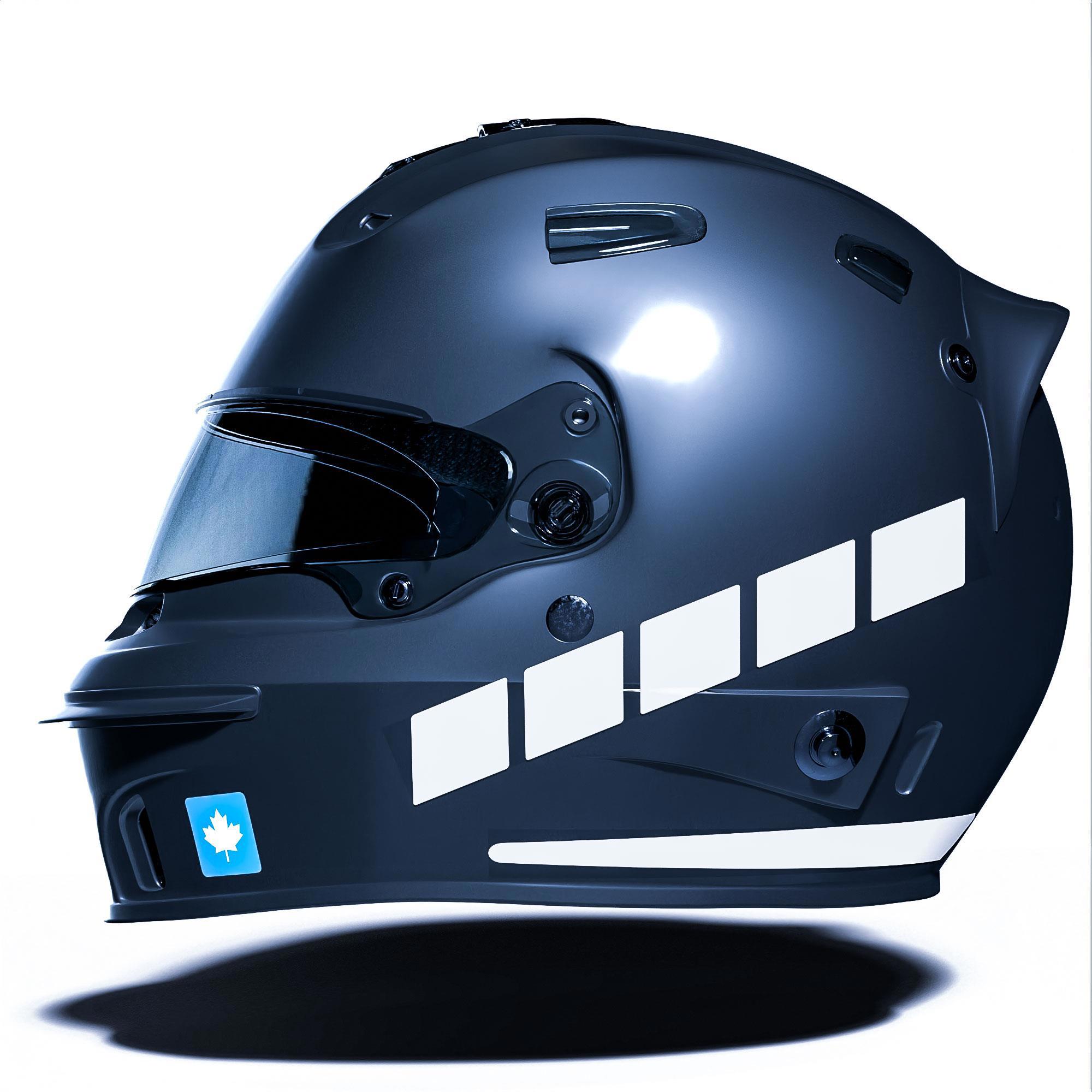 Çınar Extreme Şerit Tasarımlı Süt Beyaz Motosiklet Kask Sticker  