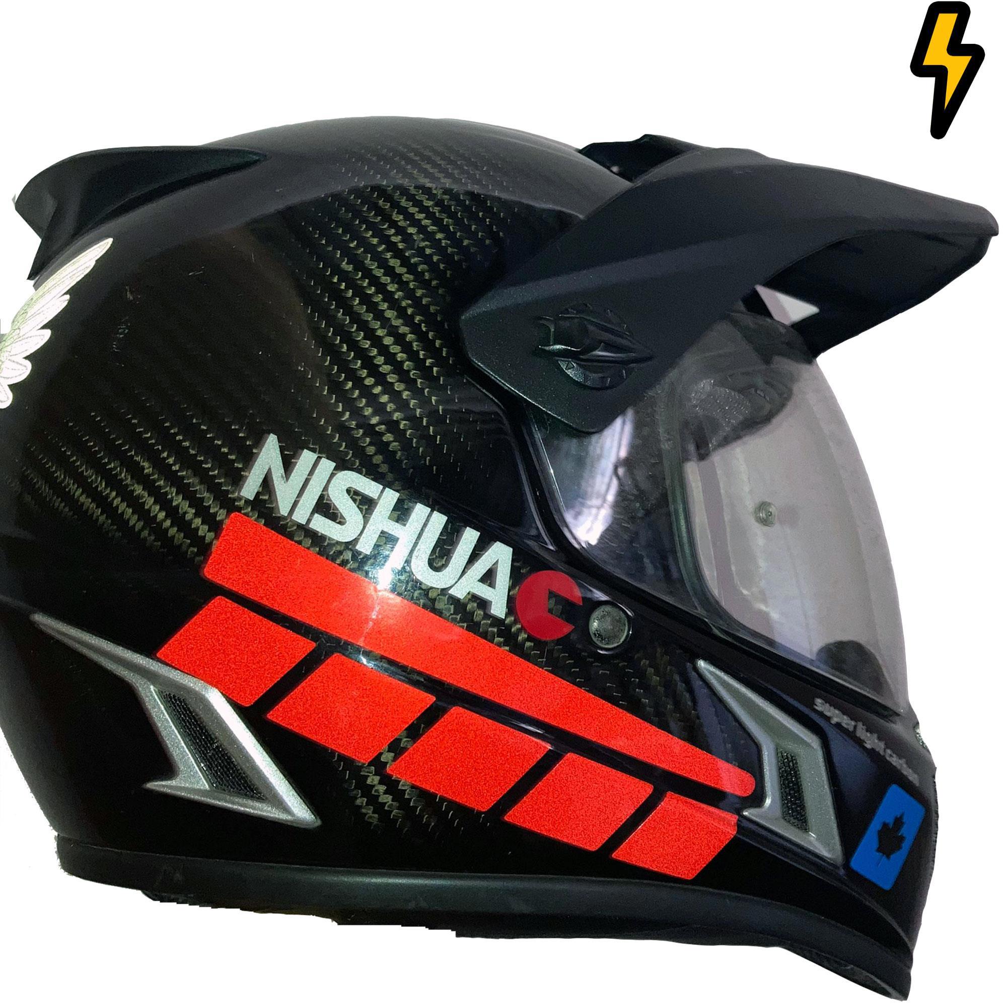 Çınar Extreme Şerit Tasarımlı Reflektif Kırmızı Motosiklet Kask Sticker Çınar E