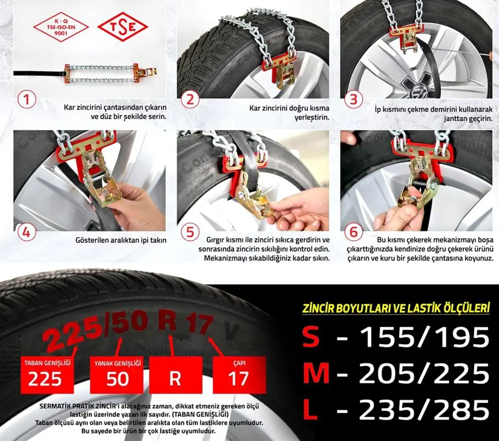 SERMATİK PRATİK KAR ZİNCİRİ MEDİUM 205/225