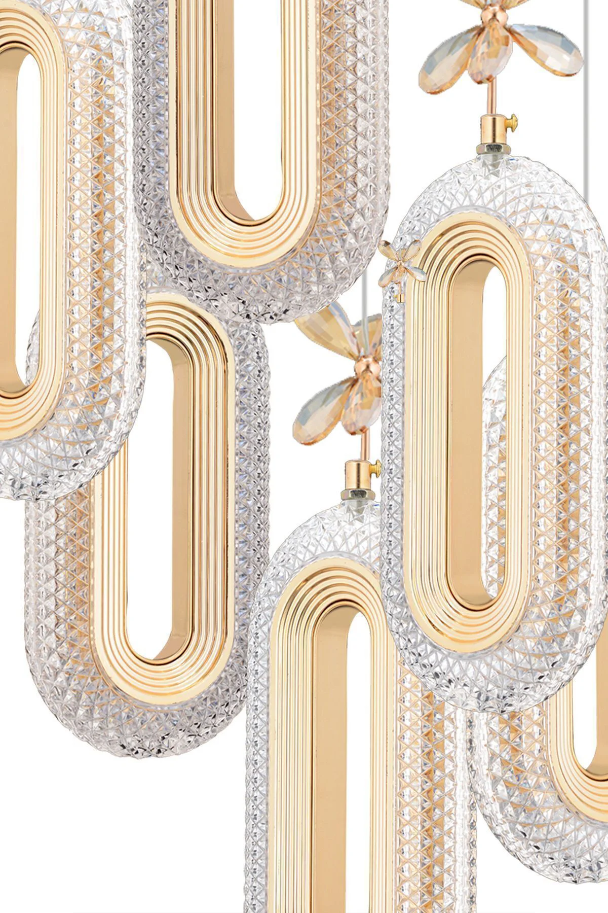 SERRA Model 6'lı Gold 3 Renk Modu Ledli Modern Salon Mutfak Oturma Odası Led Avize