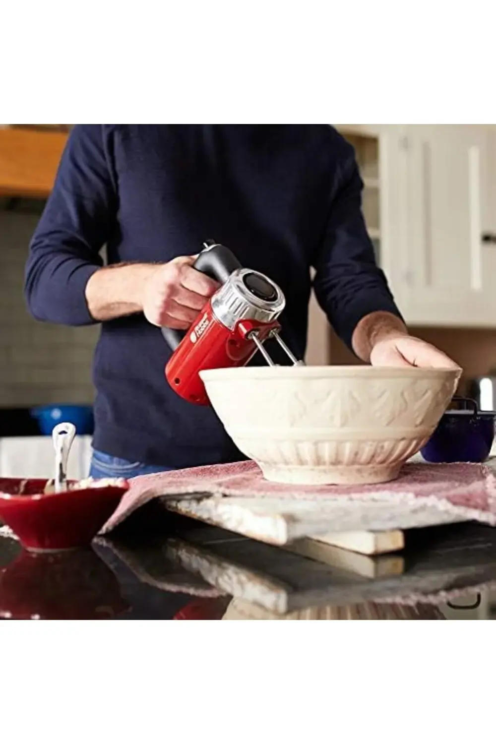 sersadsn Hobbs El mikseri Retro kırmızı (4 hız kademesi + Turbo,