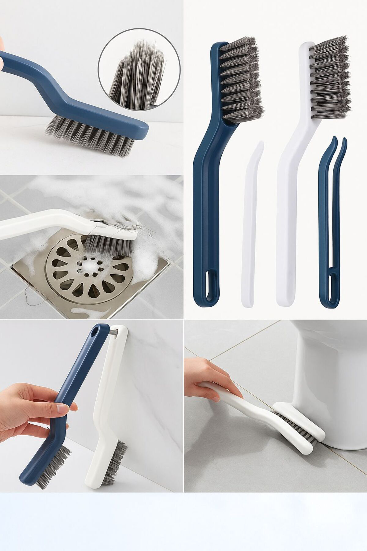 Sert Kıl Uçlu Cımbızlı Temizlik Fırçası – Derz, Lavabo, Kenar Tem