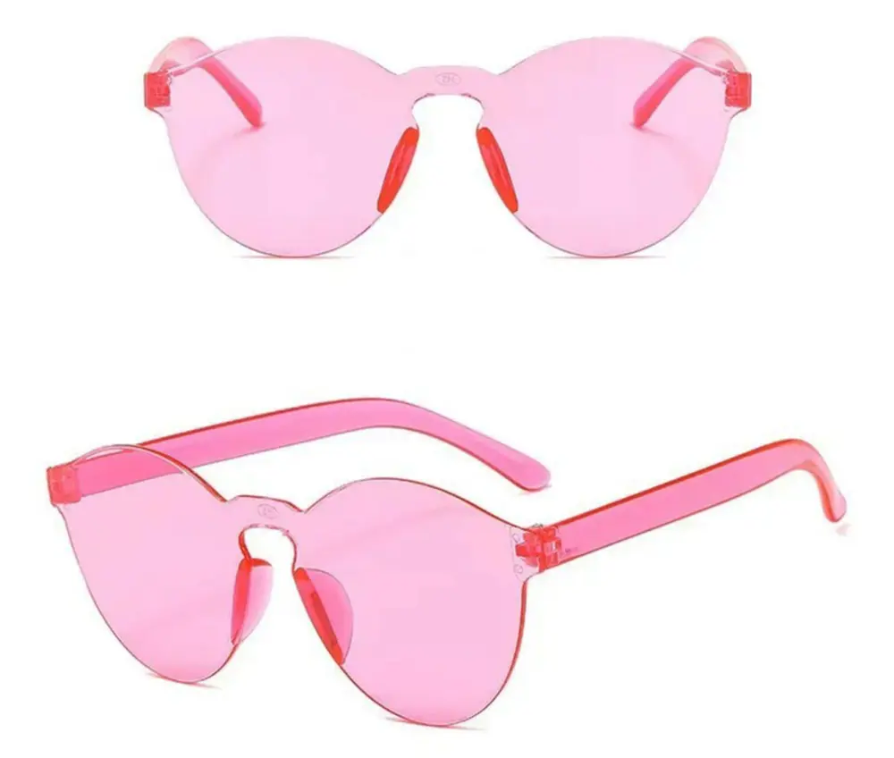 Sert Mika Oval Şekilli Çerçevesiz Pembe Gözlük Retro Parti 5x14 c Sert Mika Oval Şekilli Çerçevesiz Pembe Gözlük Retro Parti 5x14 c