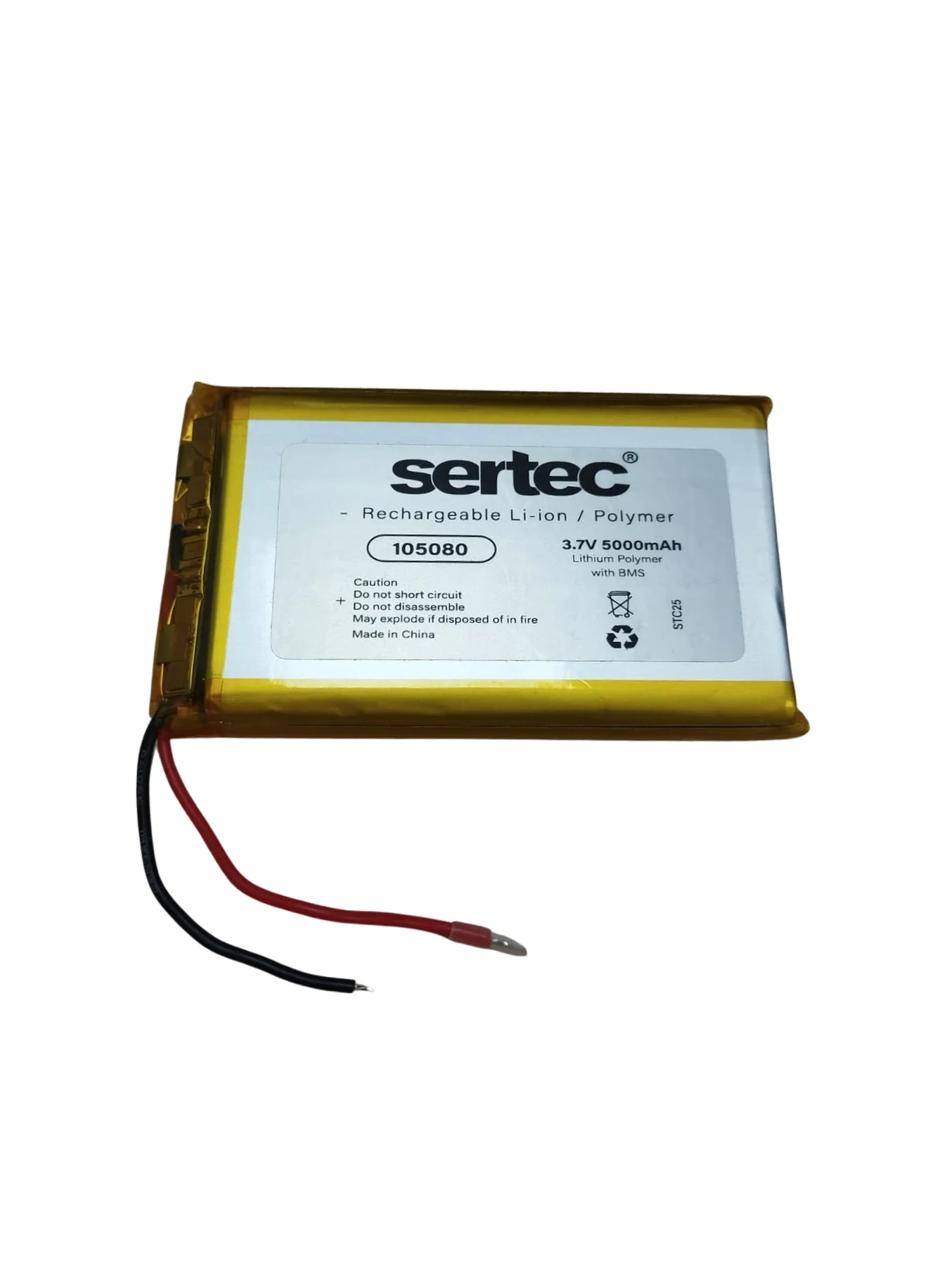 Sertec 105080 3.7v 5000 Mah Li-polymer Pil (devreli/1.5a) Sertec 105080 3.7v 5000 Mah Li-polymer Pil (devreli/1.5a)