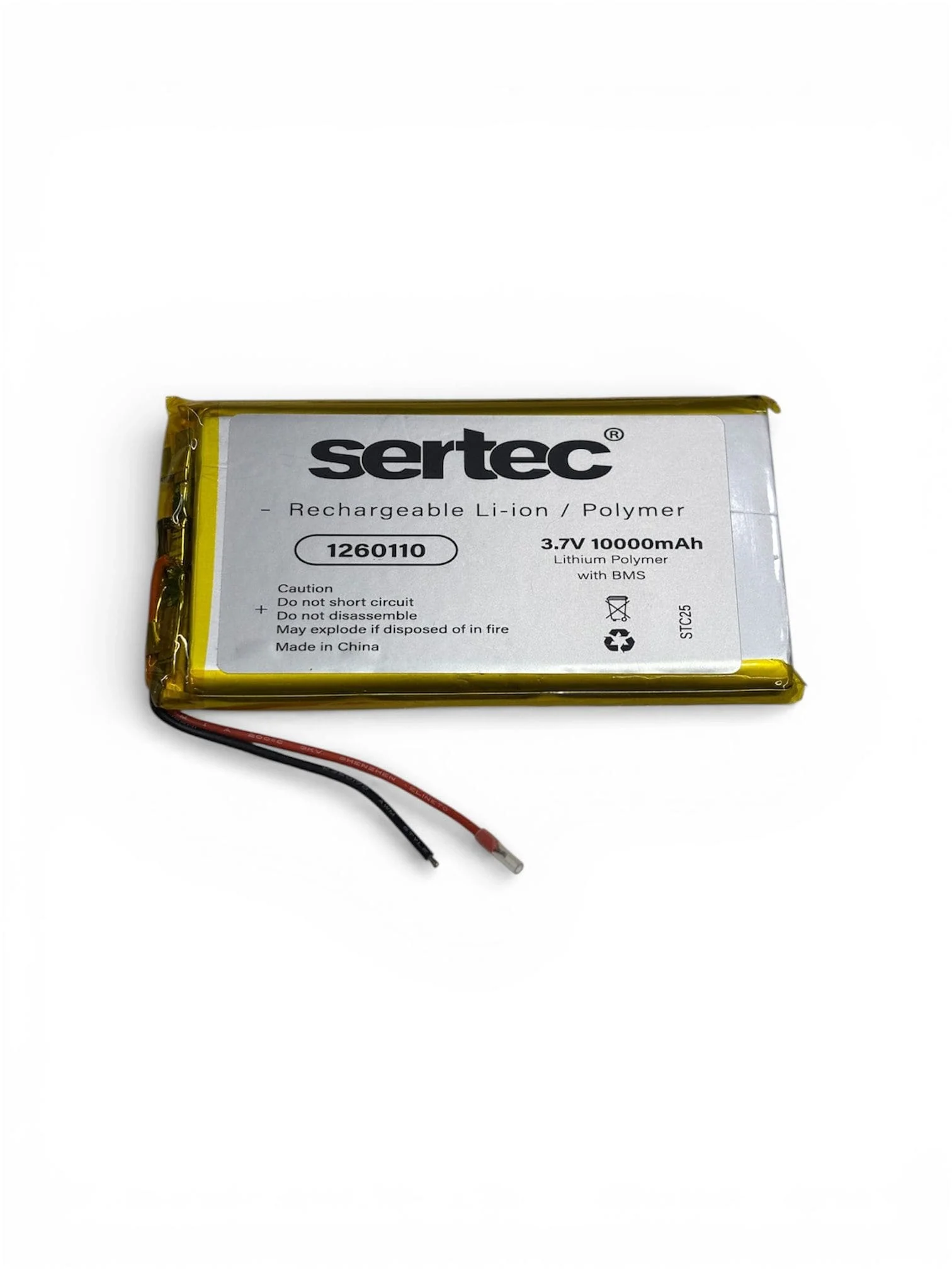Sertec 1260110 3.7v 10.000mah Li-polymer Pil (devreli/1.5a) Sertec 1260110 3.7v 10.000mah Li-polymer Pil (devreli/1.5a)