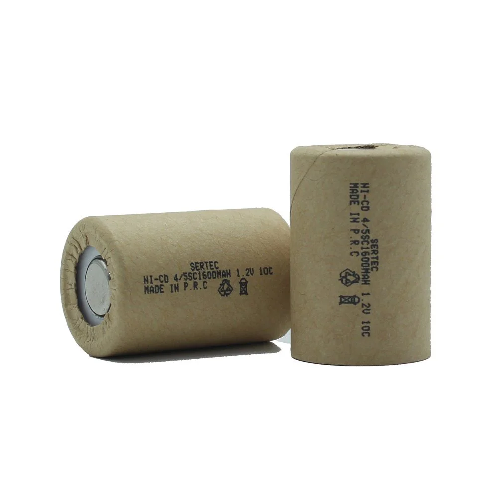Sertec 1.2V Ni-Cd  4/5 SC 1500 Mah Kağıt Şarjlı Pil 10C (Başsız/Flat Head)