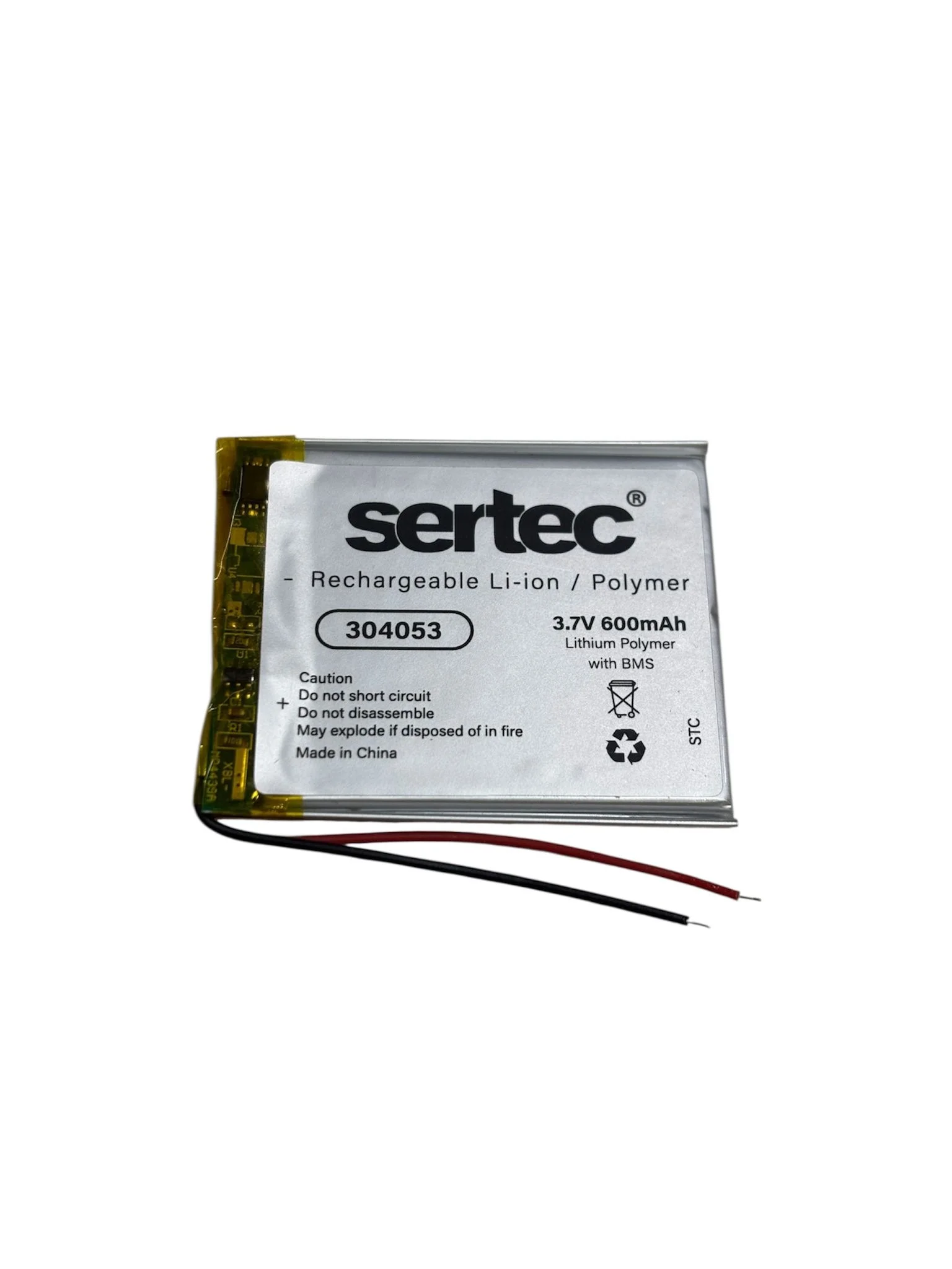 Sertec 304053 3.7v 600 Mah Li-polymer Pil (devreli/1.5a) Sertec 304053 3.7v 600 Mah Li-polymer Pil (devreli/1.5a)