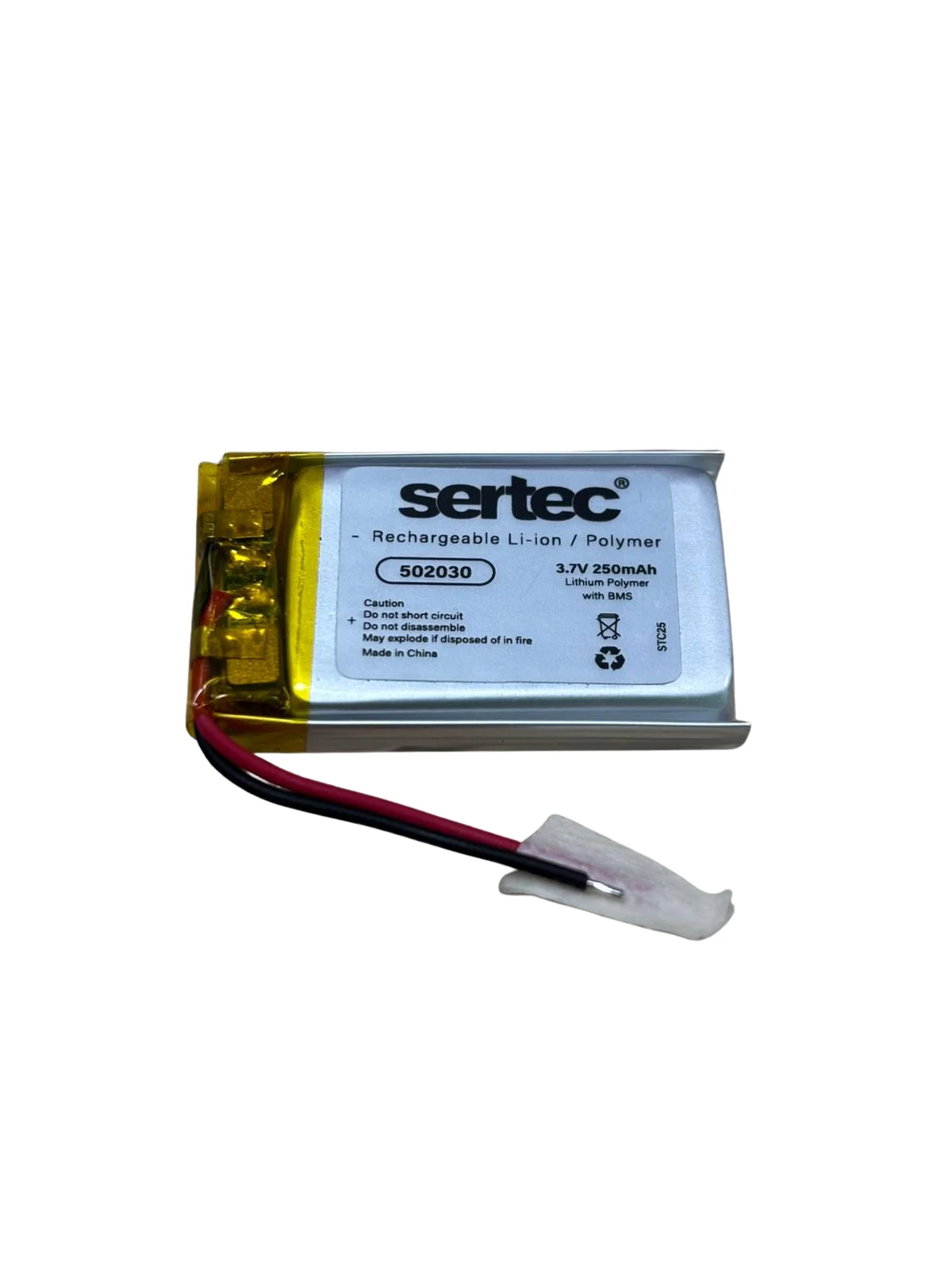 Sertec 502030 3.7V 250 MAh Li-Polymer Pil (Devreli/1.5A)