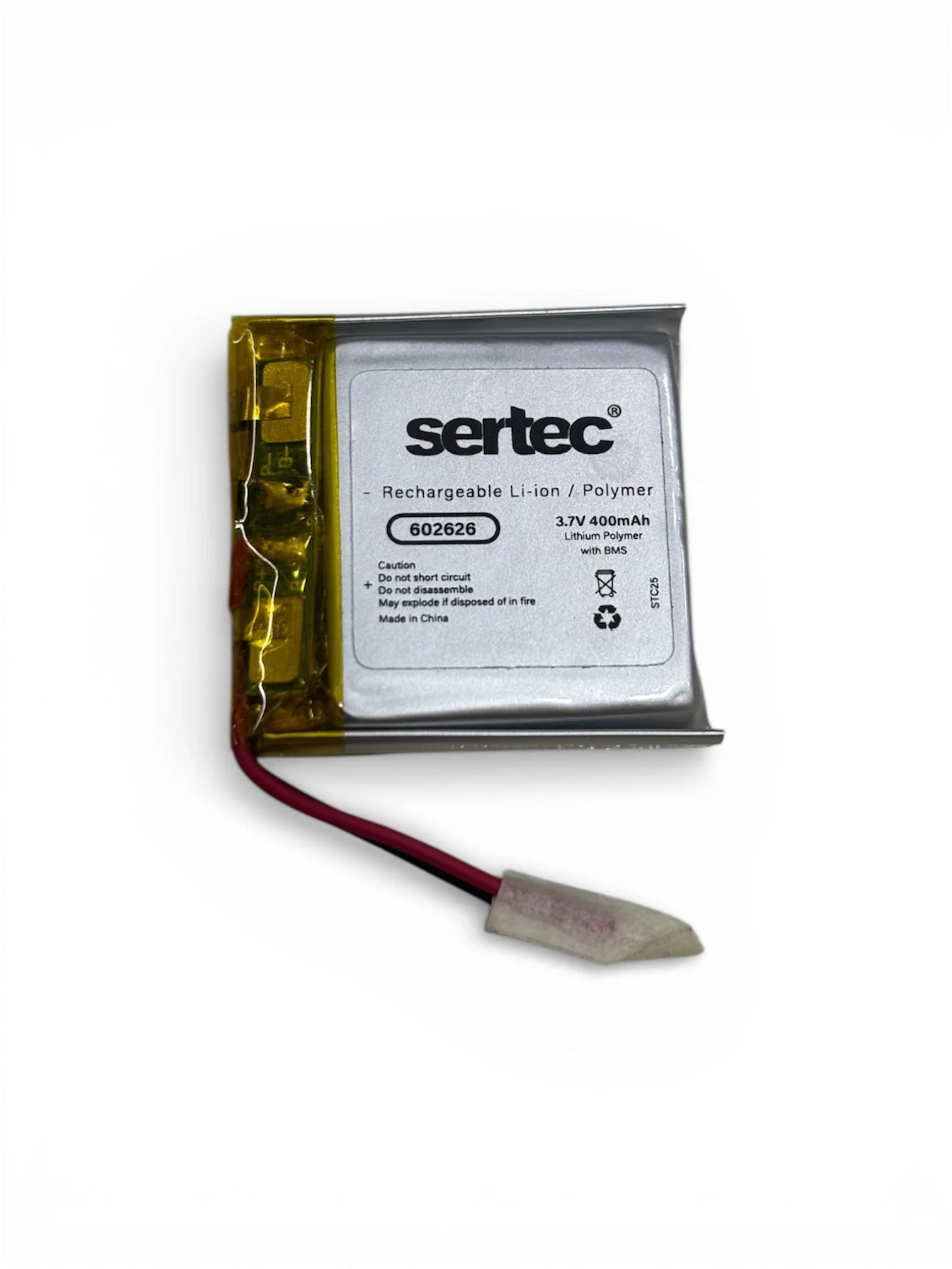 Sertec 602626 3.7v 400mah Li-polymer Pil (devreli/1.5a) Sertec 602626 3.7v 400mah Li-polymer Pil (devreli/1.5a)