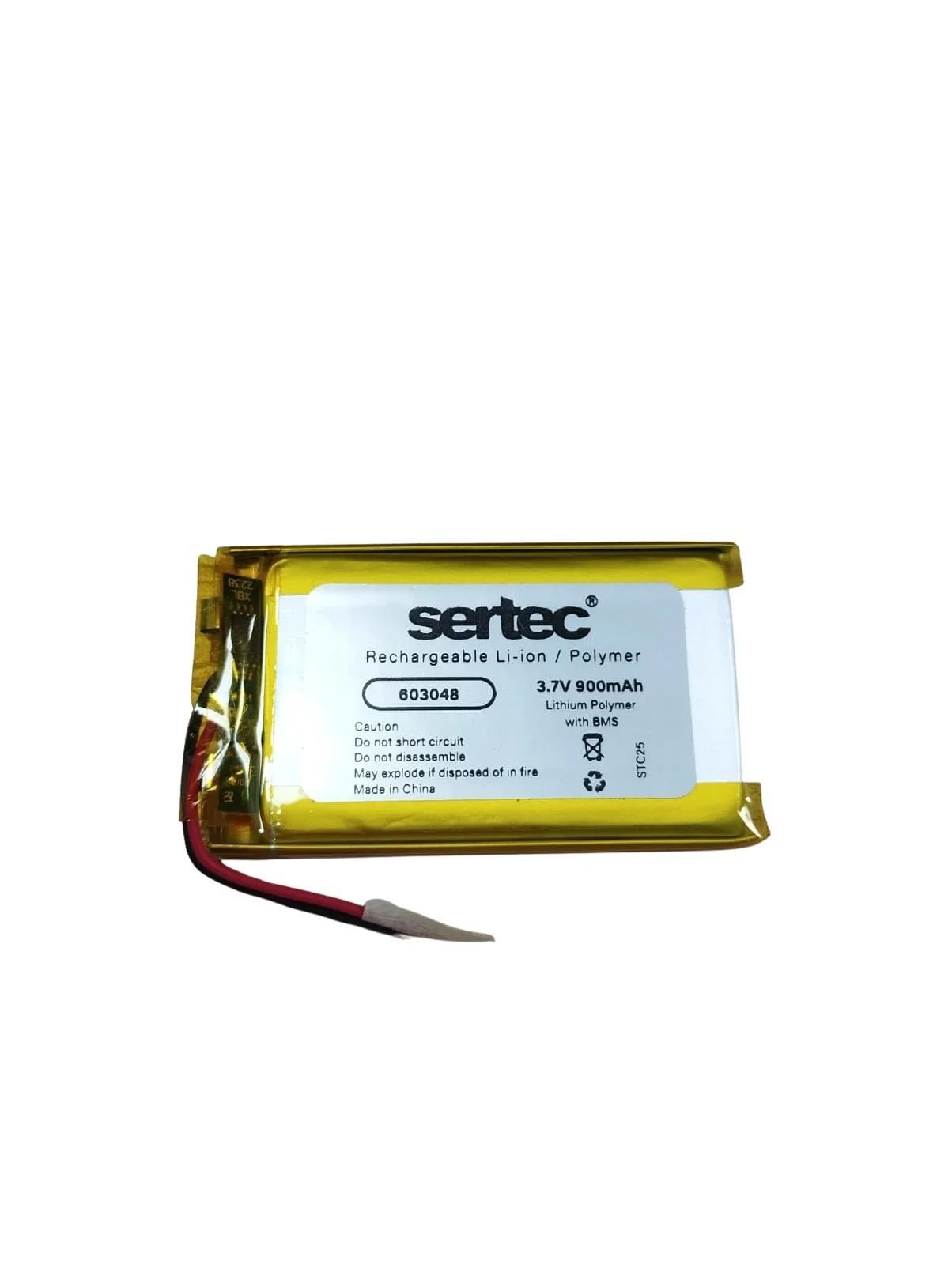 Sertec 603048 3.7v 900 Mah Li-polymer Pil (devreli/1.5a) Sertec 603048 3.7v 900 Mah Li-polymer Pil (devreli/1.5a)