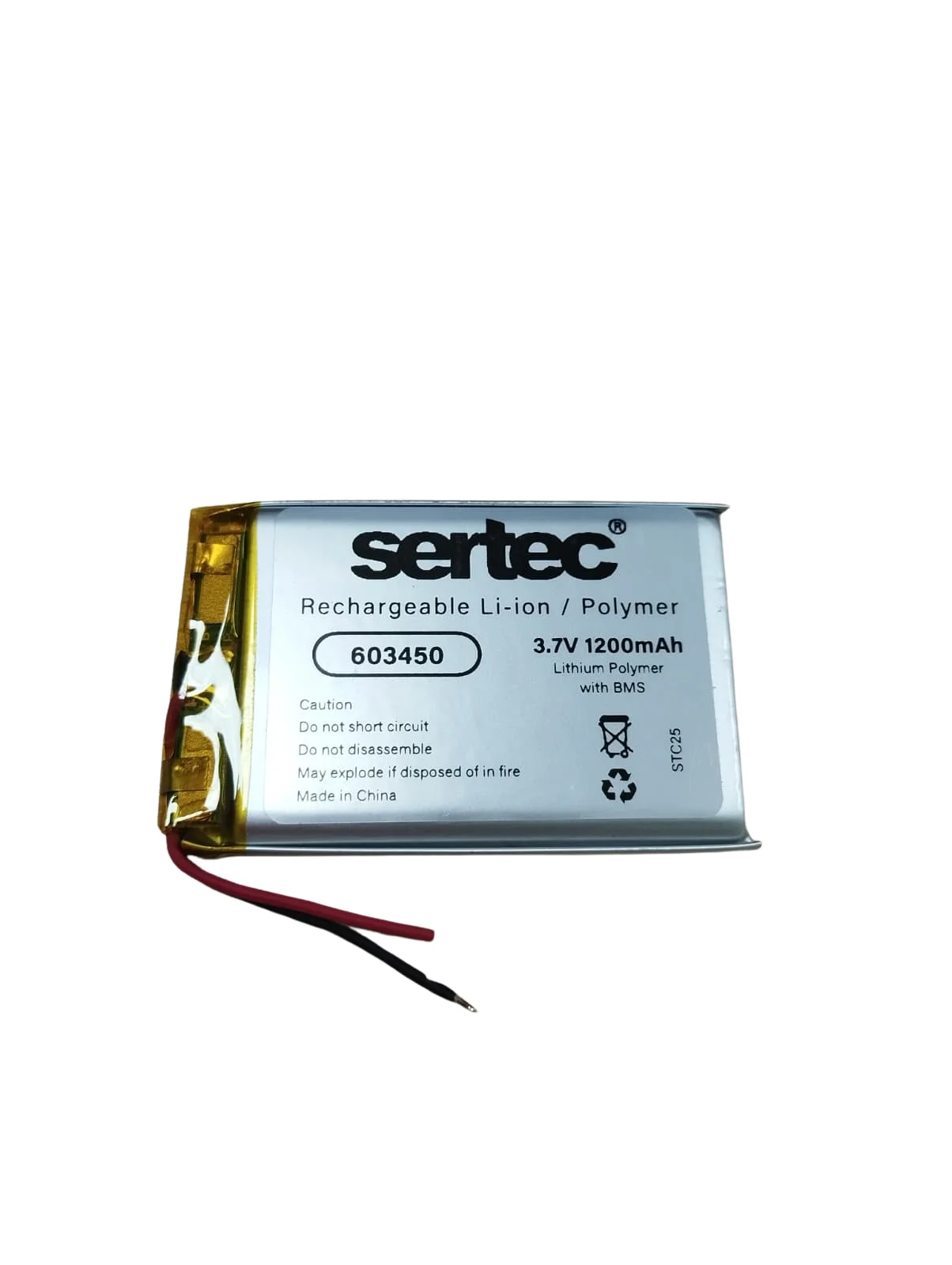 Sertec 603450 3.7V 1200 MAh Li-Polymer Pil (Devreli/1.5A) Fiyatı, Yorumları ve Özellikleri