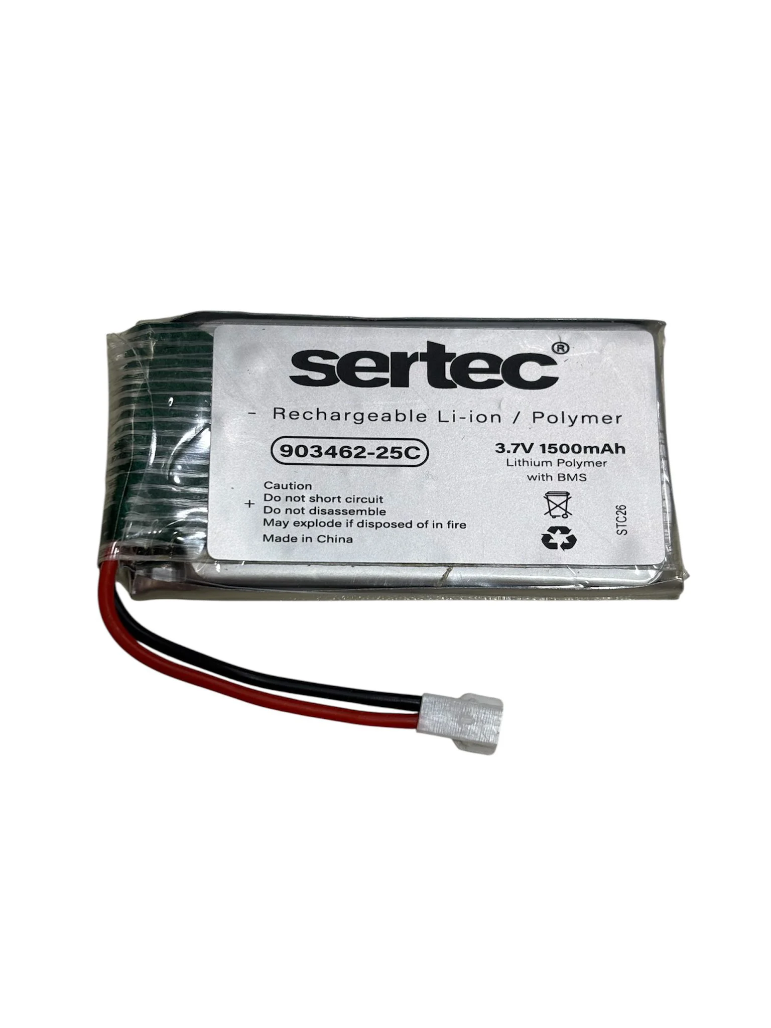 Sertec / 903462 / 3,7V - 1500mAh. - 25C  BEYAZ SOKET