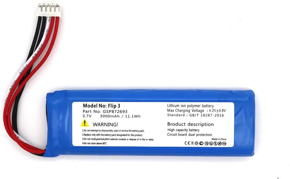Sertec  Flip 3 uyumlu 3.7v 3000 mah Soketli Batarya