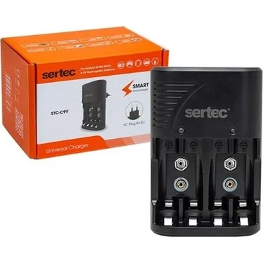 Sertec Stc-c802 Aa-aaa-9v Uyumlu 4lü Pil Şarj Aleti Sertec Stc-c802 Aa-aaa-9v Uyumlu 4lü Pil Şarj Aleti