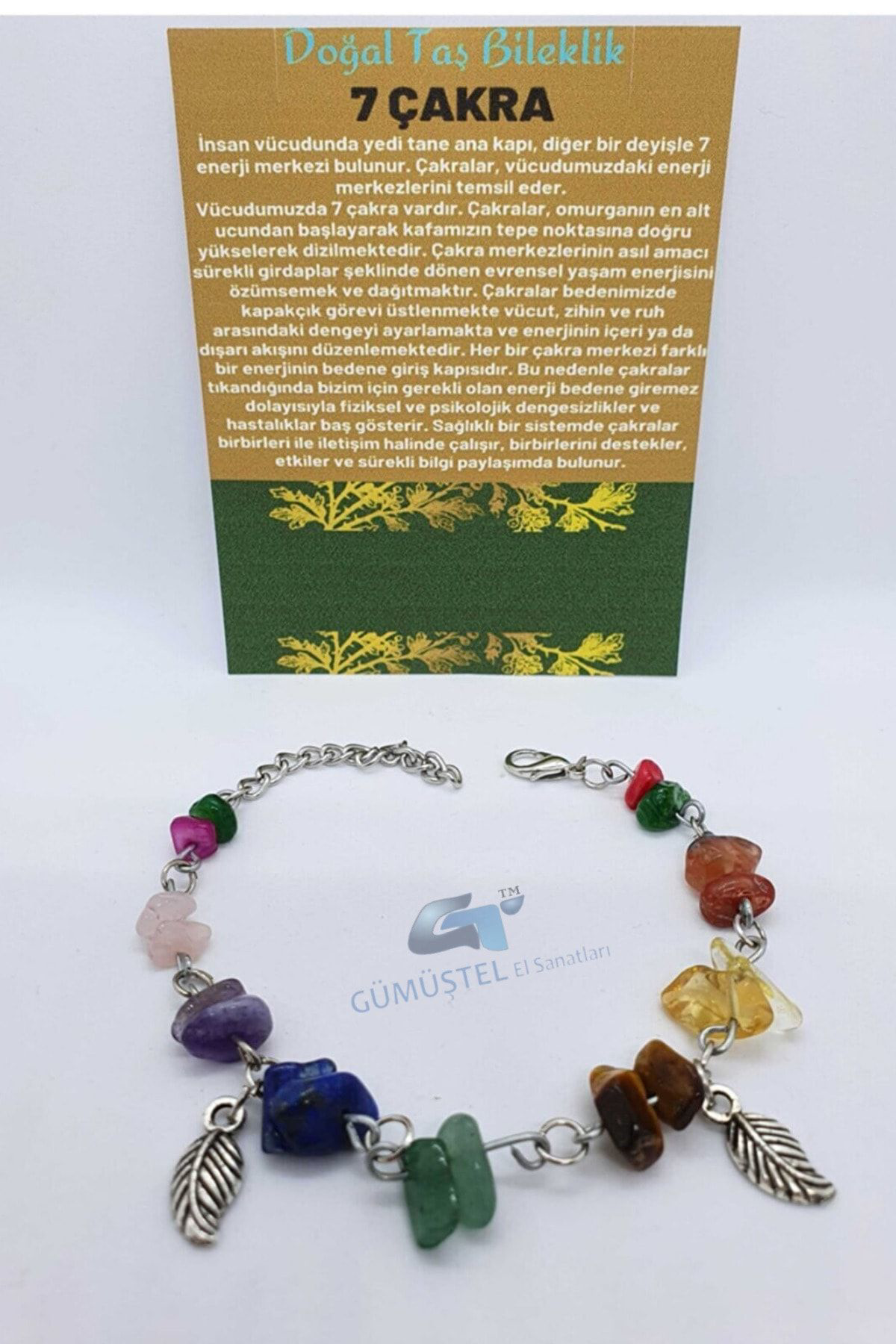 Sertifikalı 7 Çakra Taşı Bileklik Orijinal Doğal Taş Tasarım Bile
