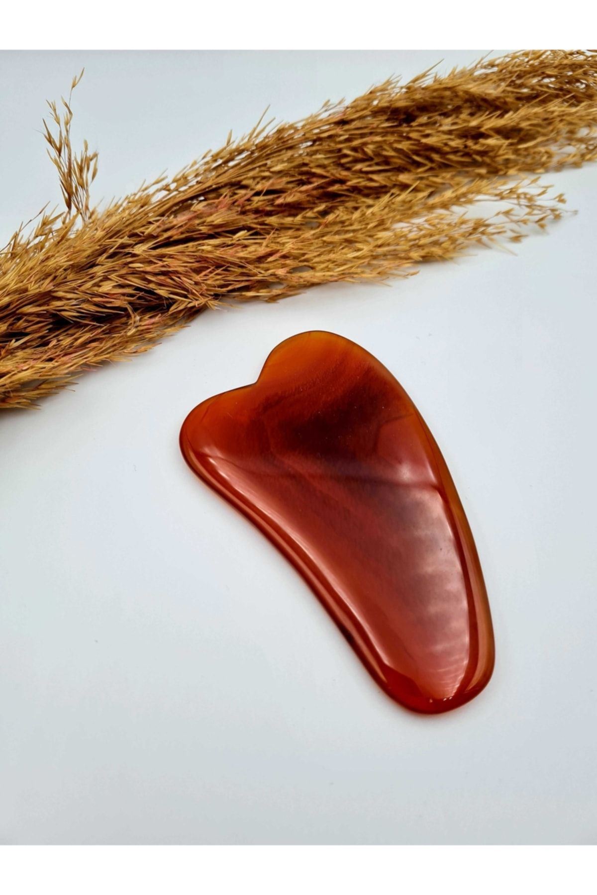 Gümüştel El Sanatlari Sertifikali Akik Taşi Orijinal Doğal Taş Gua Sha Masaj Taşi