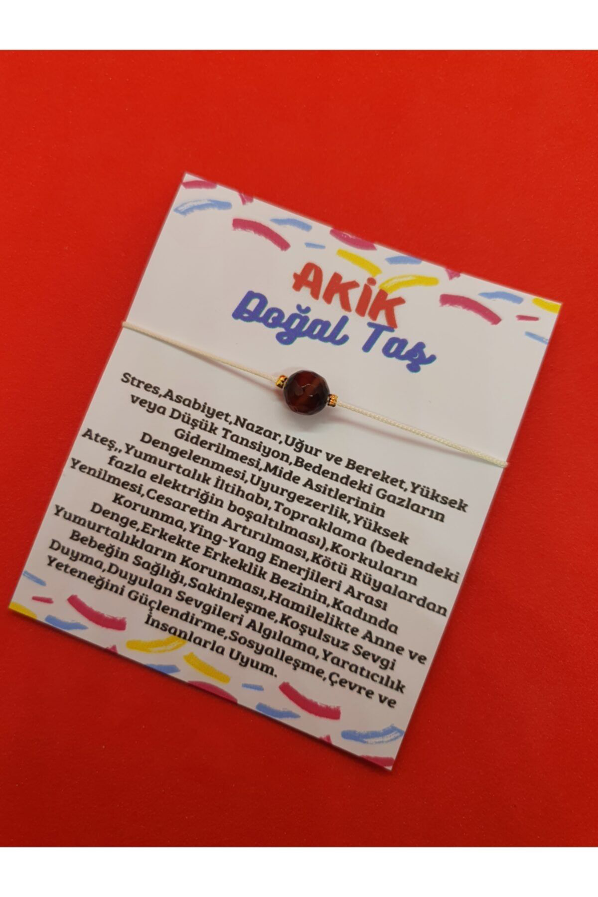 Sertifikalı Akik Taşı Bileklik Asansörlü Ayarlanabilen Ip Bilekli