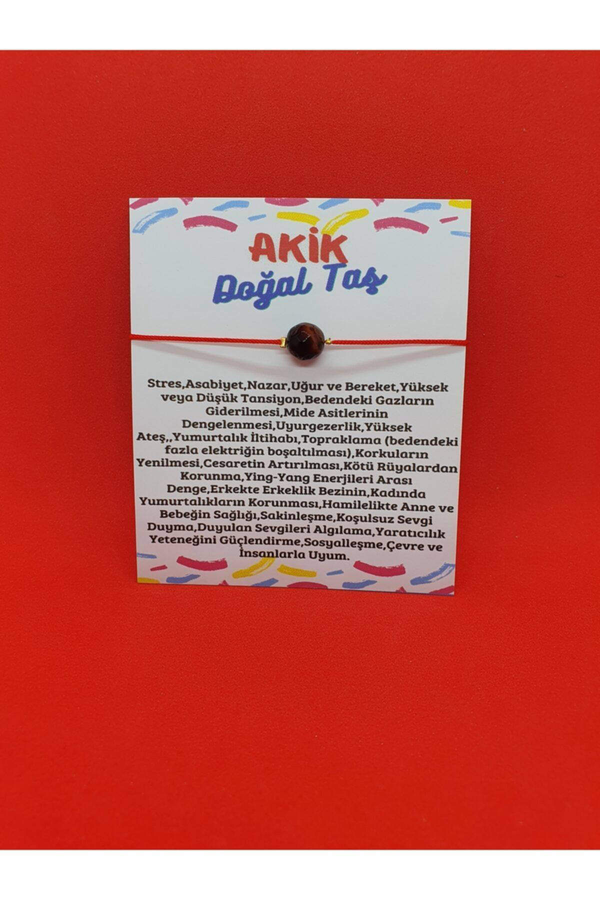 Sertifikalı Akik Doğal Taş Bileklik Orijinal