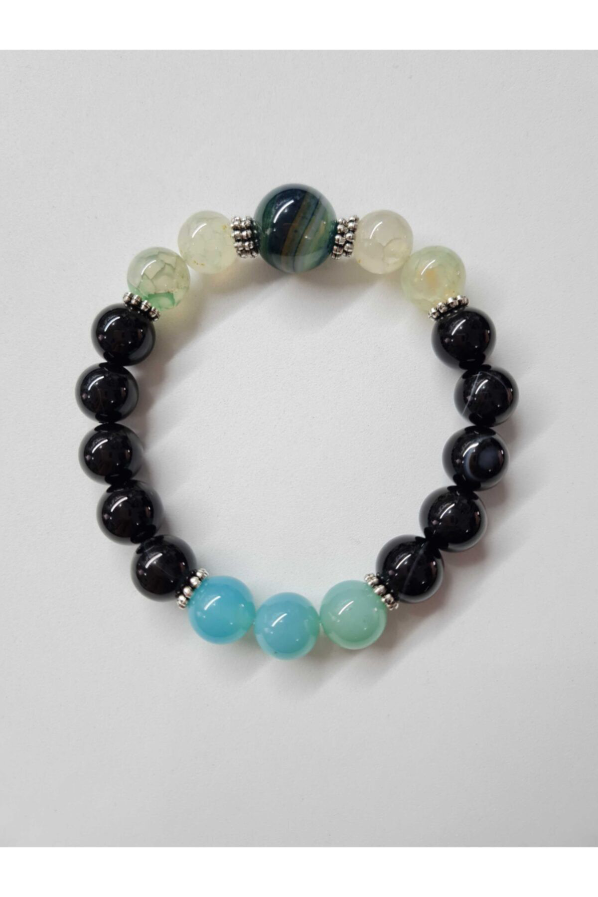 Sertifikalı Akik Doğal Taş Bileklik 10-14mm