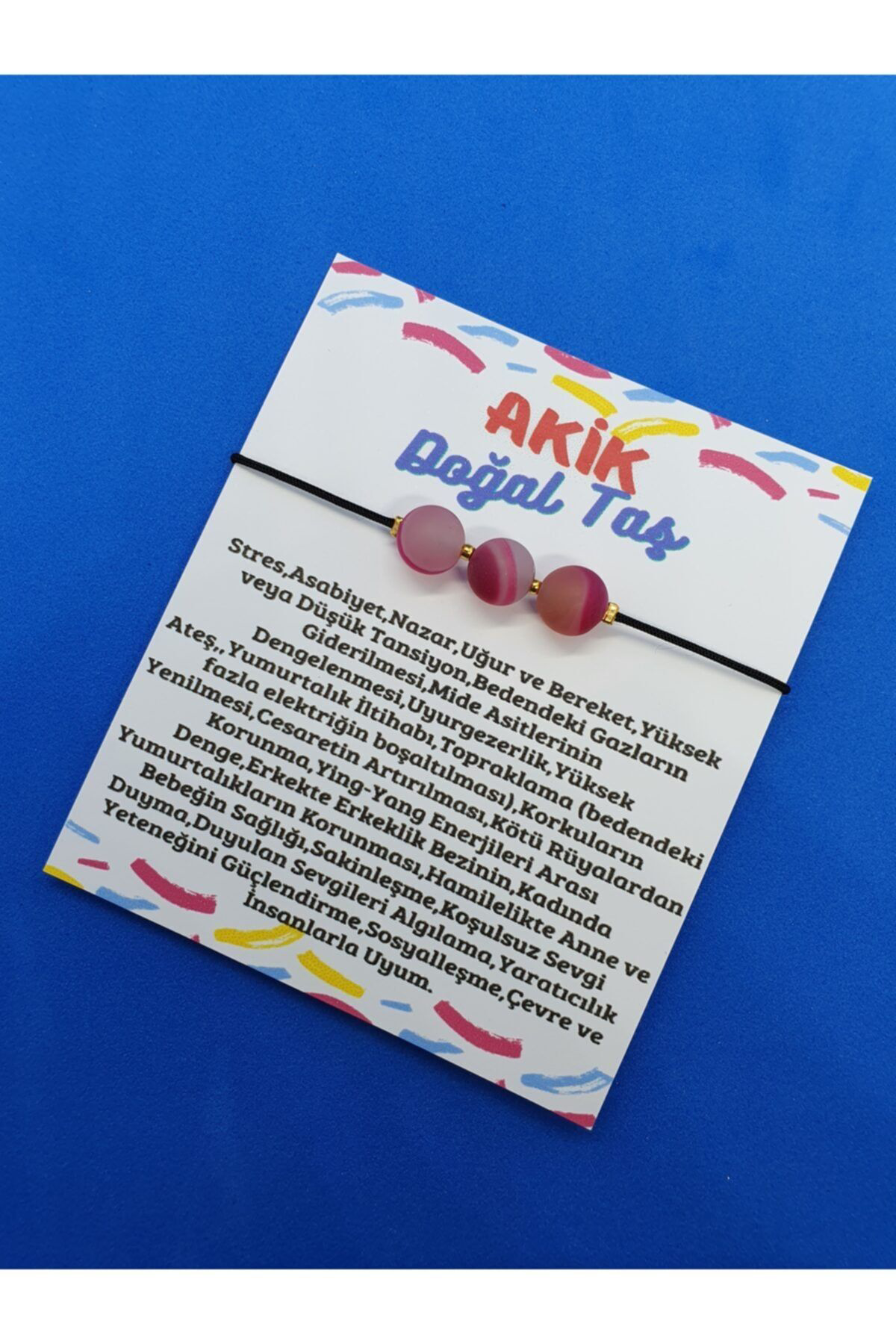 Sertifikalı Akik Doğal Taş Bileklik