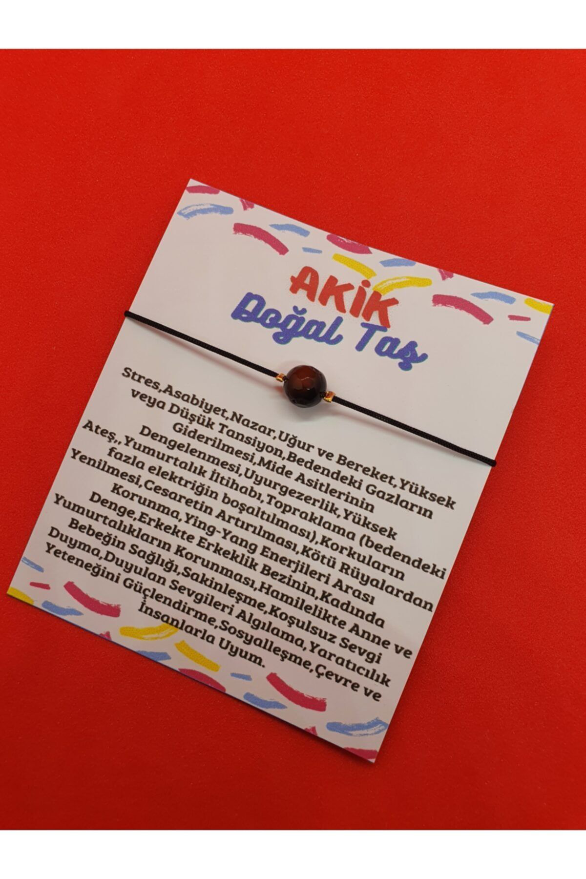 Sertifikalı Akik Taşı Bileklik Asansörlü Ayarlanabilen Ip Bilekli