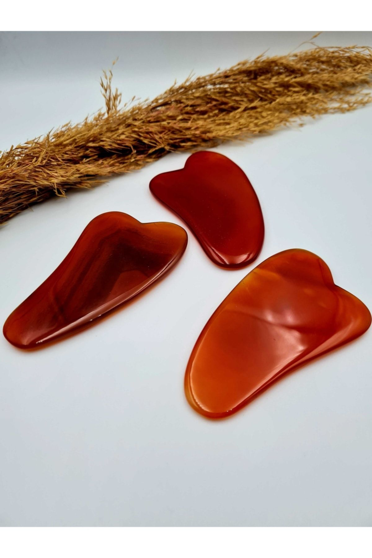 Gümüştel El Sanatlari Sertifikali Akik Taşi Orijinal Doğal Taş Gua Sha Masaj Taşi