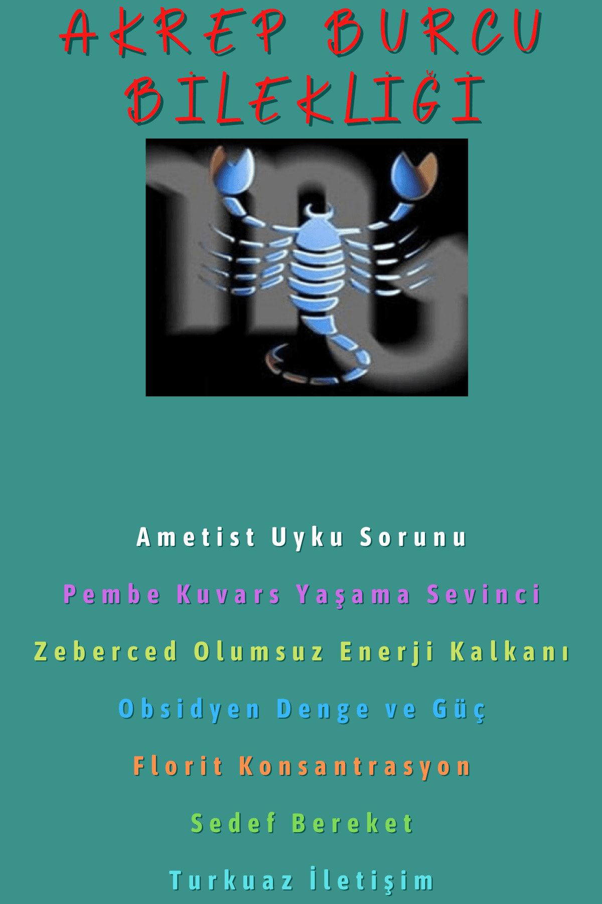 Sertifikalı Akrep Burcu Bileklik Doğal Taş